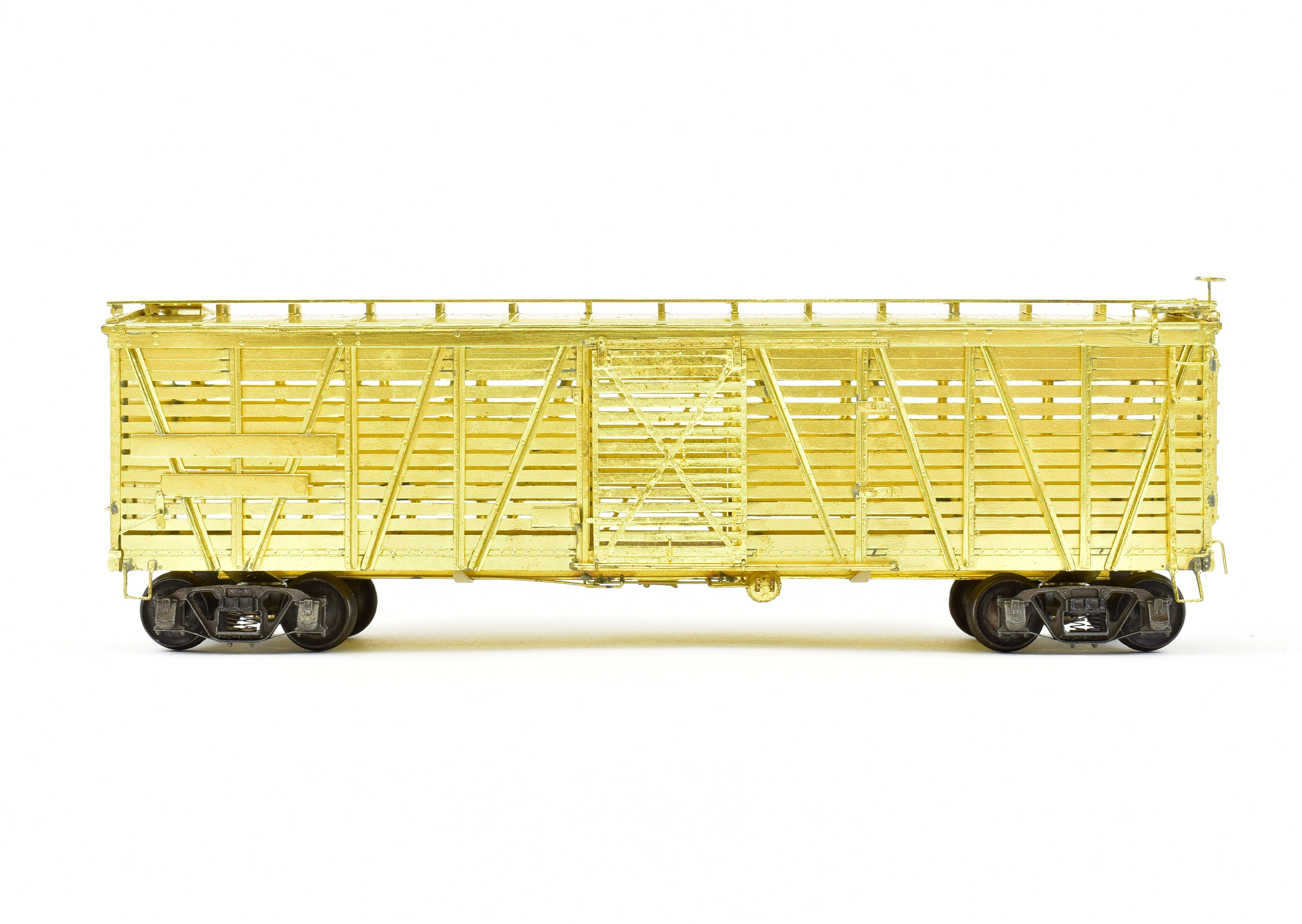 HO Scale Brass ATSF - Santa Fe Sk - R Stock Car with Kadee Replacement Trucks