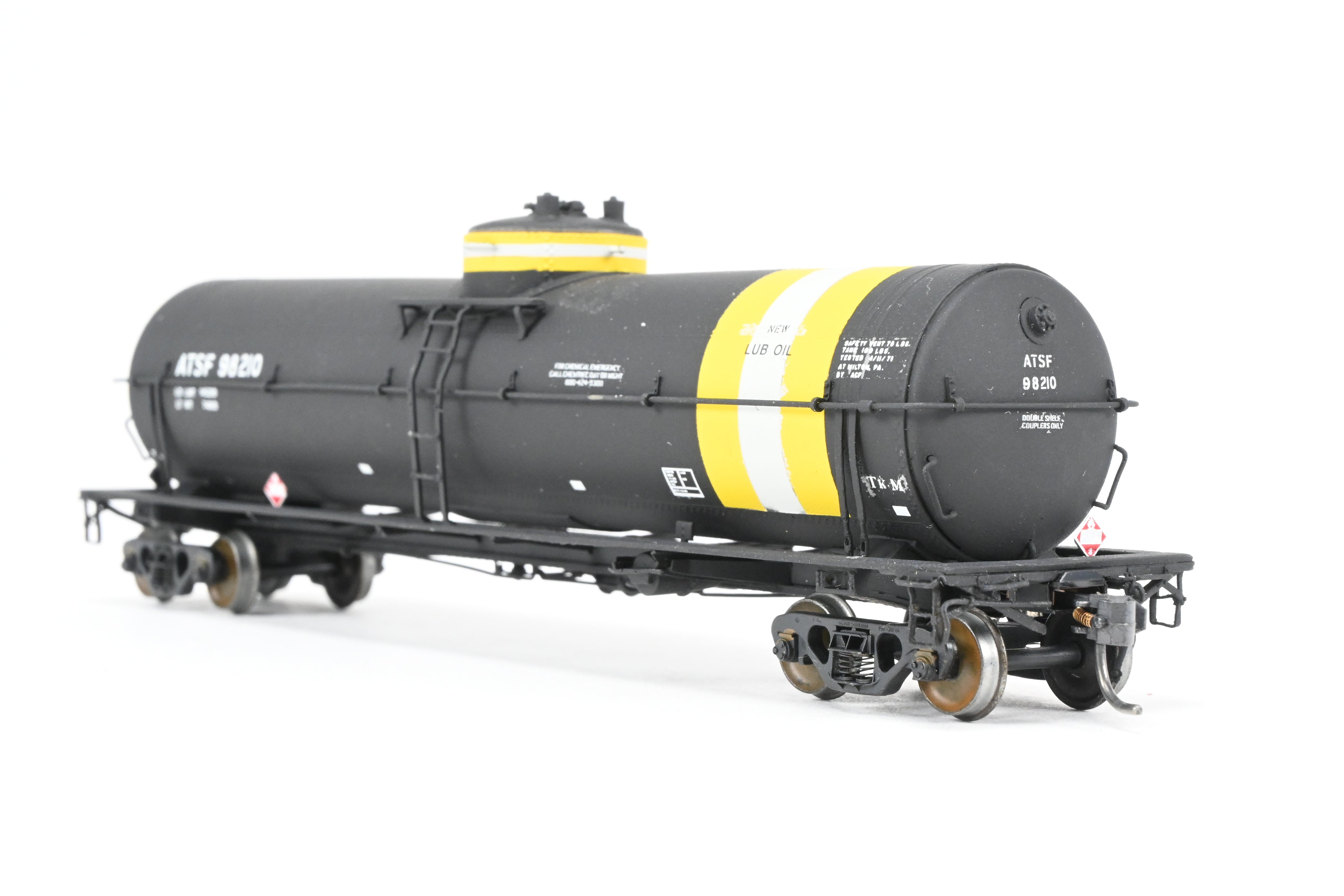 High - Quality HO Scale Brass Pecos River Brass ATSF - Santa Fe Tk - M Tank Car with CP Number 98210