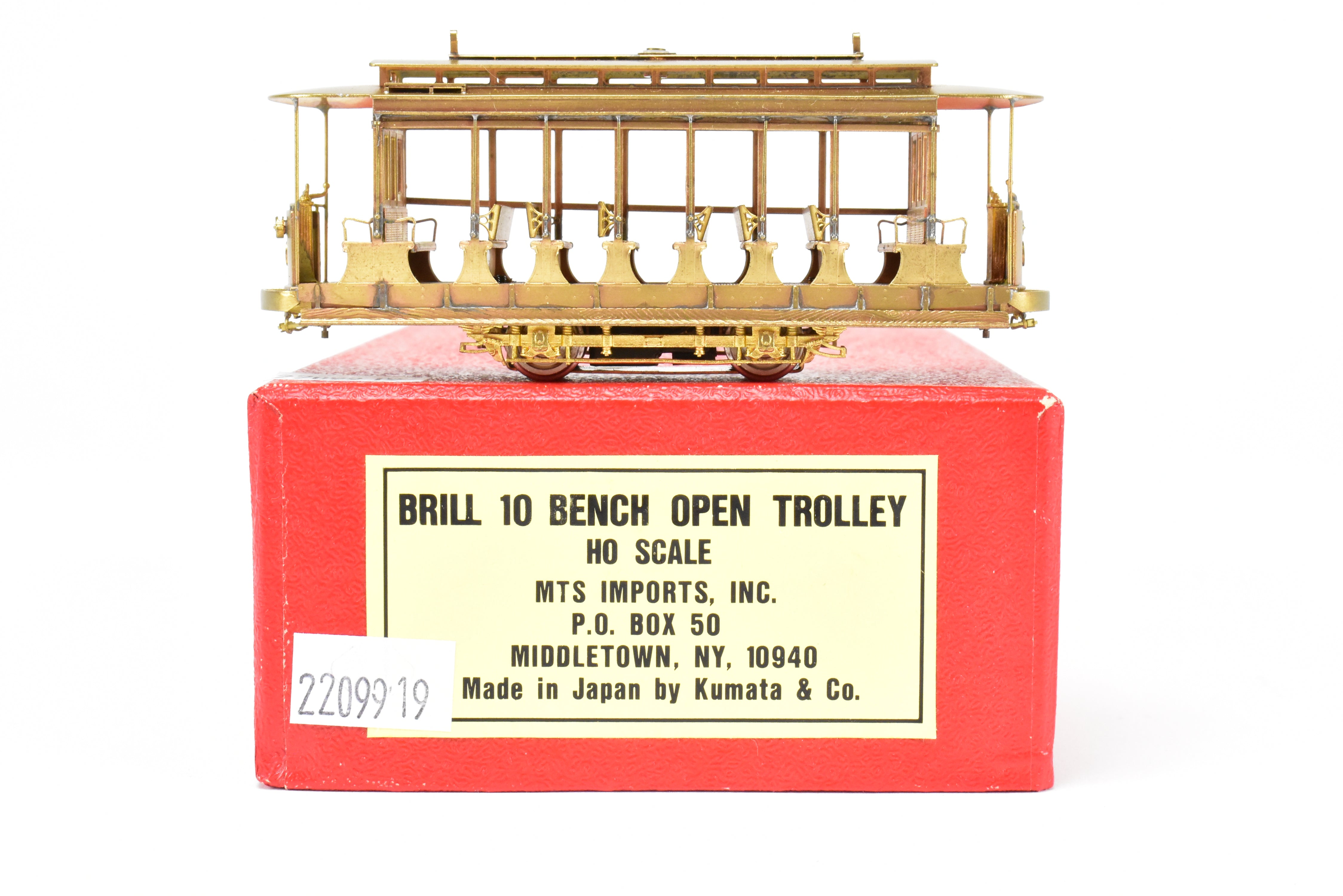 HO Scale Brass MTS Imports Various Roads Brill 10 Bench Open Trolley Model for Model Train Enthusiasts