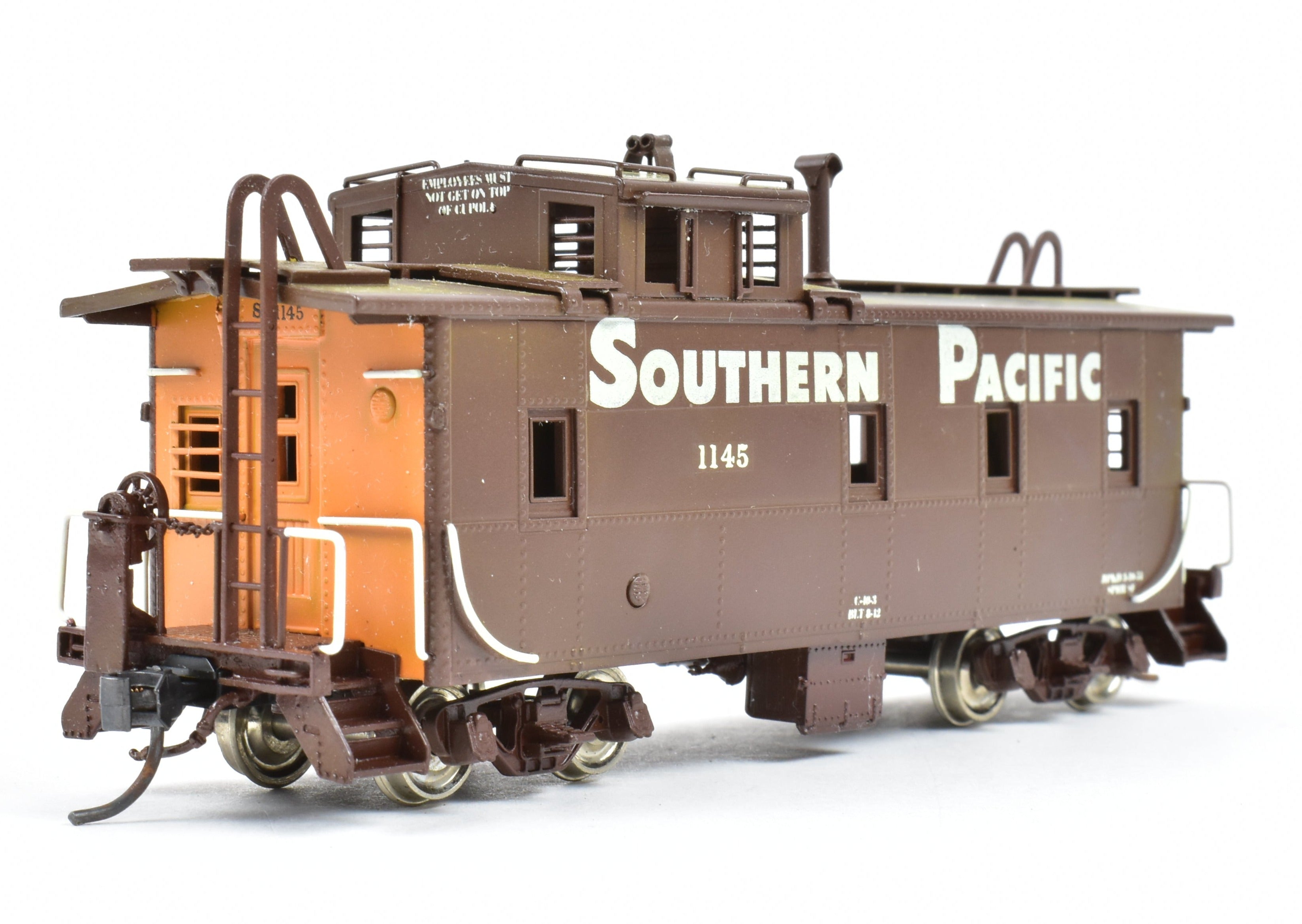 HO Scale Brass Pacific Fast Mail (PFM) SKI SP - Southern Pacific Modern Era C - 40 - 3 Steel Caboose Model Factory Painted with Road Number 1145