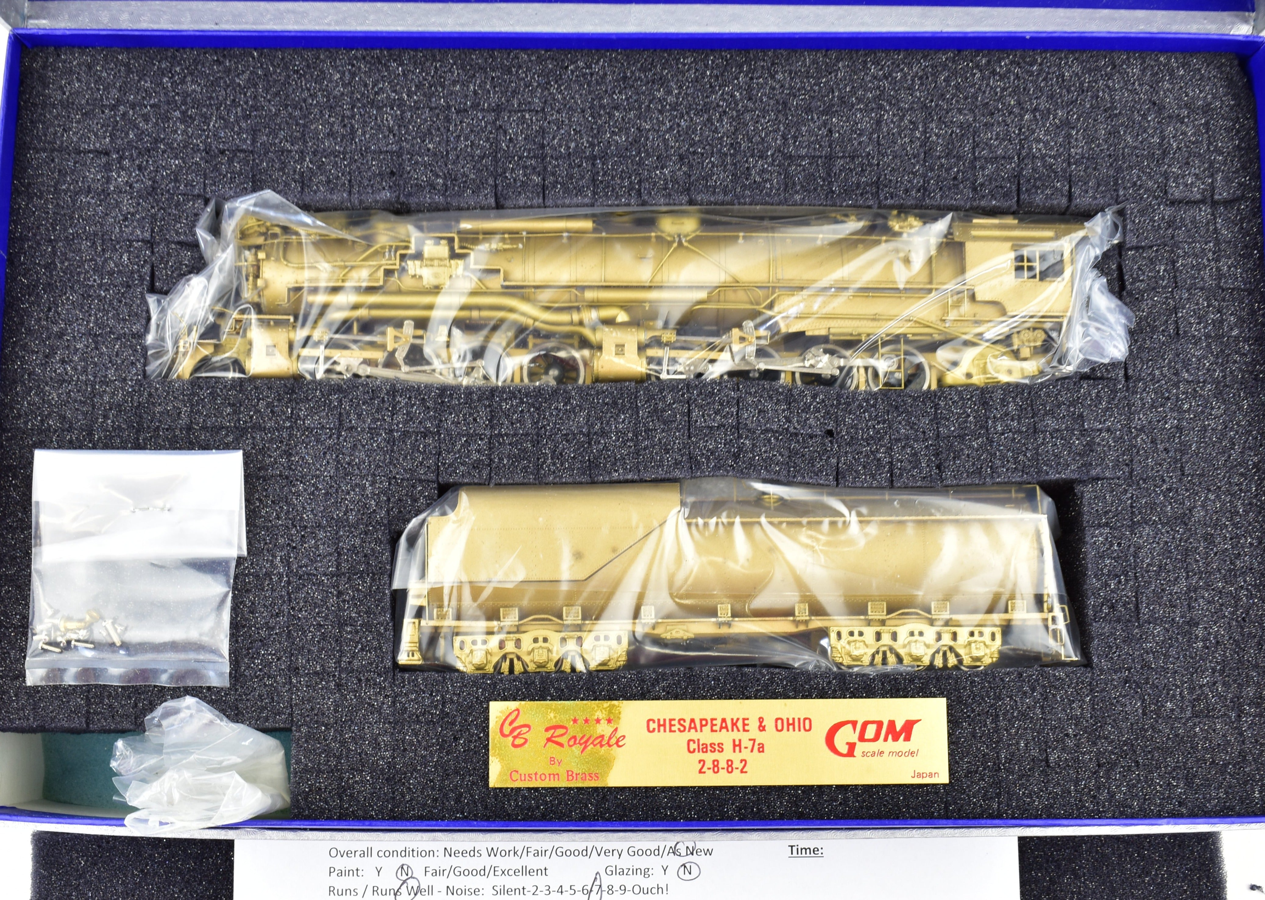 HO Scale Royale Series Custom Brass C&O Chesapeake & Ohio H-7a 2-8-8-2 Model