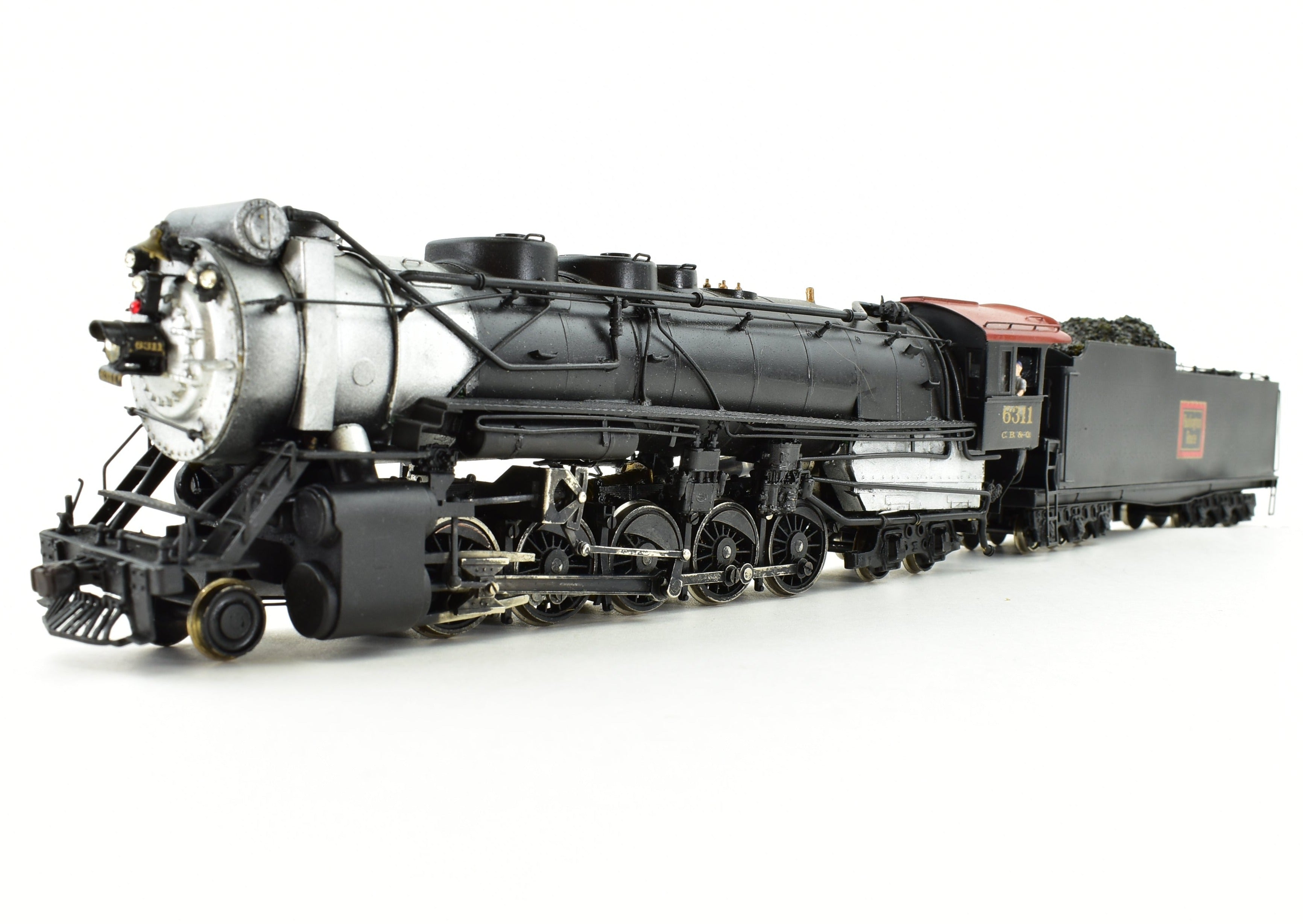 HO Scale Brass Nickel - Plated NPP CB&Q Burlington Route 2 - 10 - 4 Class M - 4 Custom Painted Locomotive