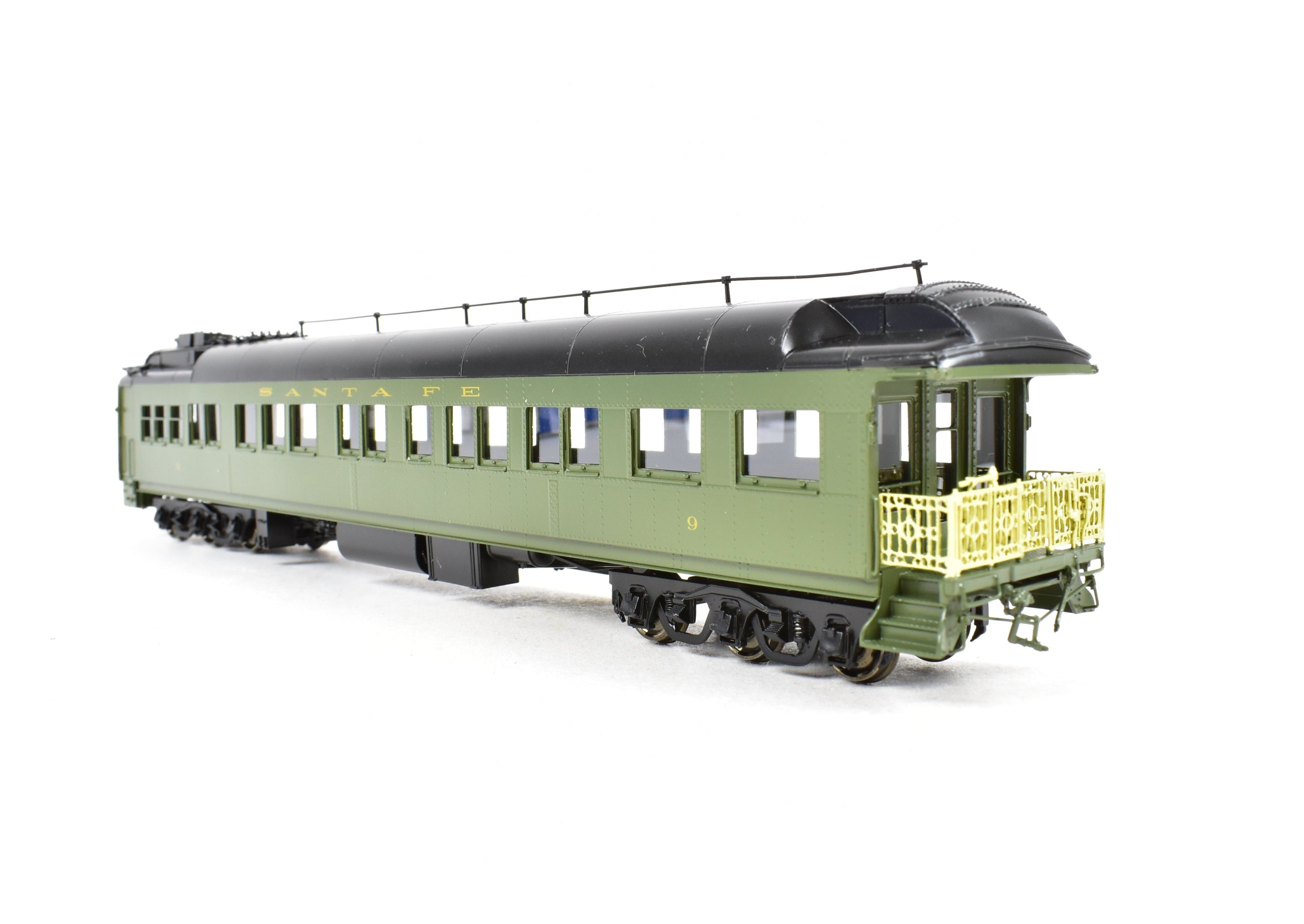 HO Scale Factory - Painted Brass ATSF - Santa Fe Heavyweight Business Car #9 by Pecos River