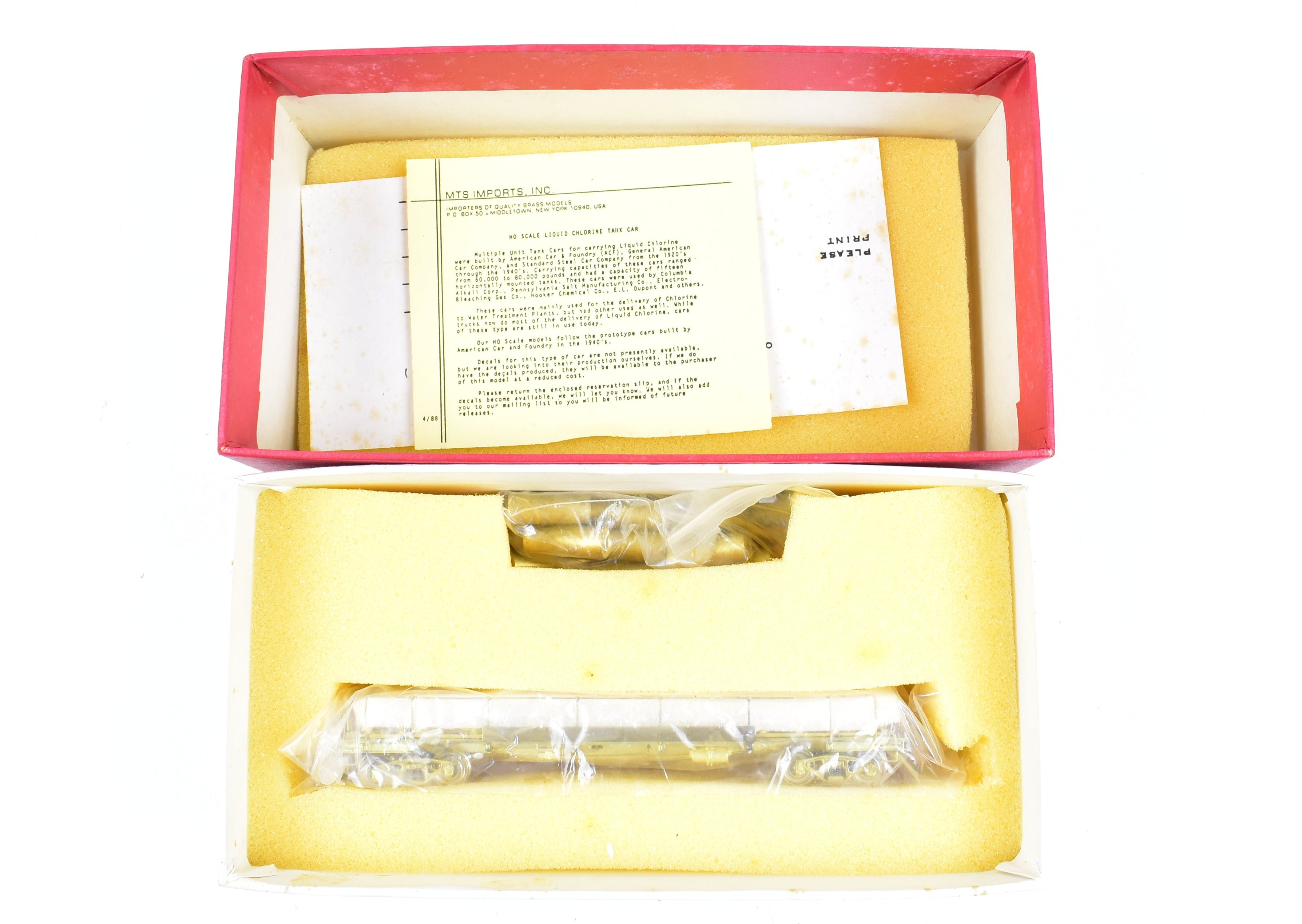 HO Scale Brass MTS Imports Various Roads ACF Chlorine Cylinder Tank Freight Car Model