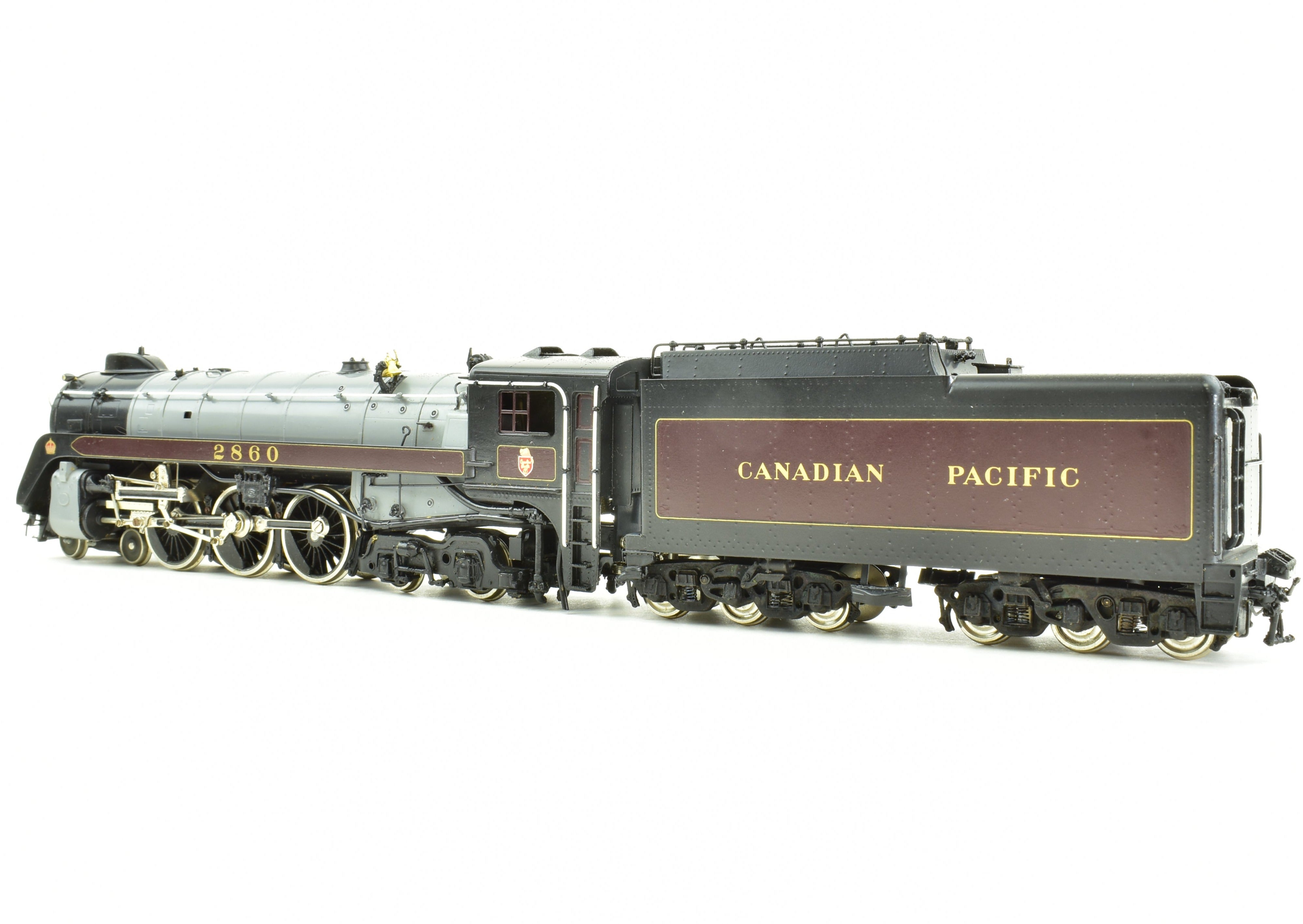 HO Scale Brass PFM - Tenshodo Model Train of Canadian Pacific Railway 4-6-4 Class H-1e #2860 Royal Hudson with Factory Paint Finish