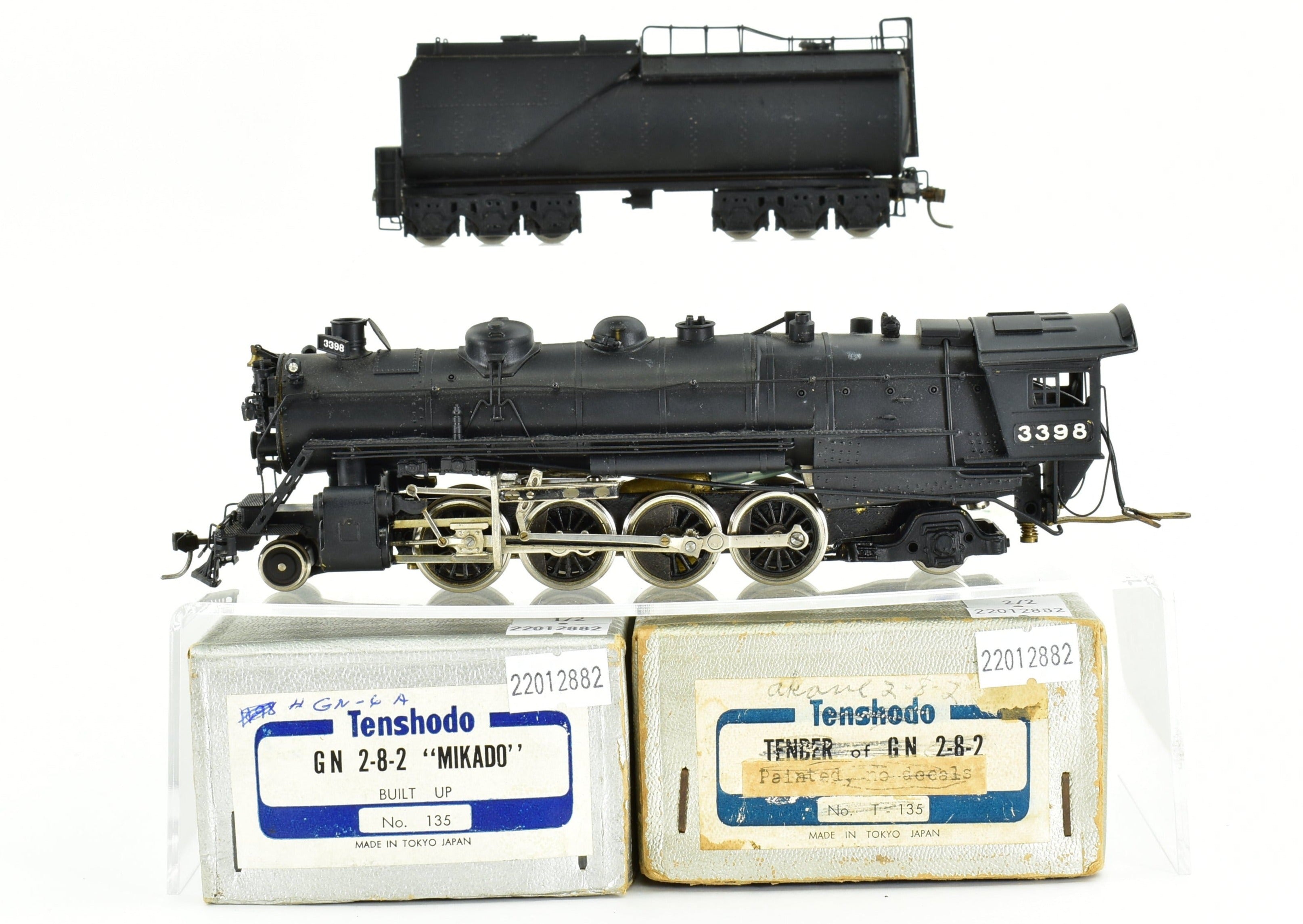 HO Brass PFM - Tenshodo GN Great Northern 2-8-2 O-8 Class Factory-Painted Locomotive No. 3398
