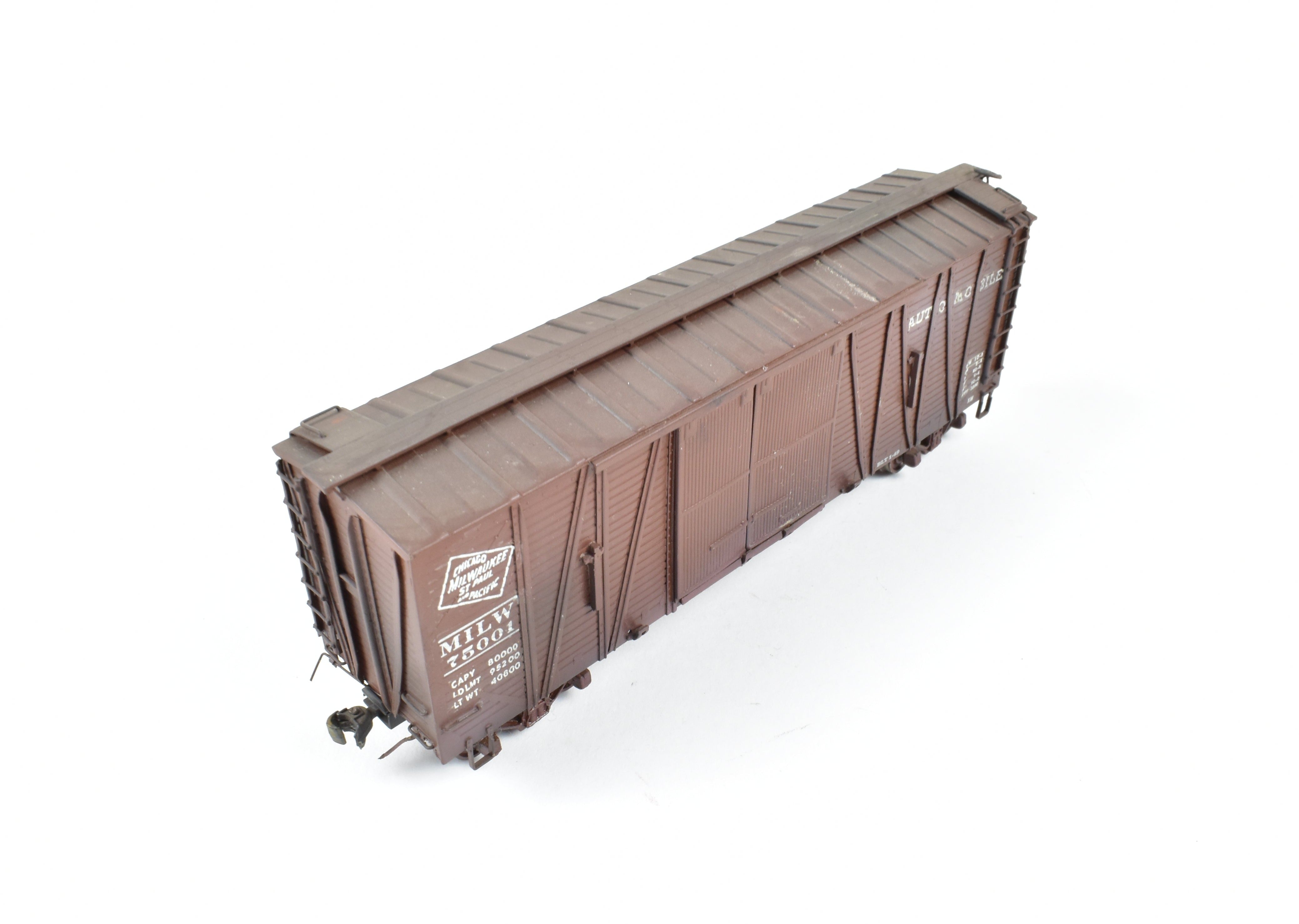 Custom Painted HO Brass Oriental Limited MILW - Milwaukee Road Automobile Box Car