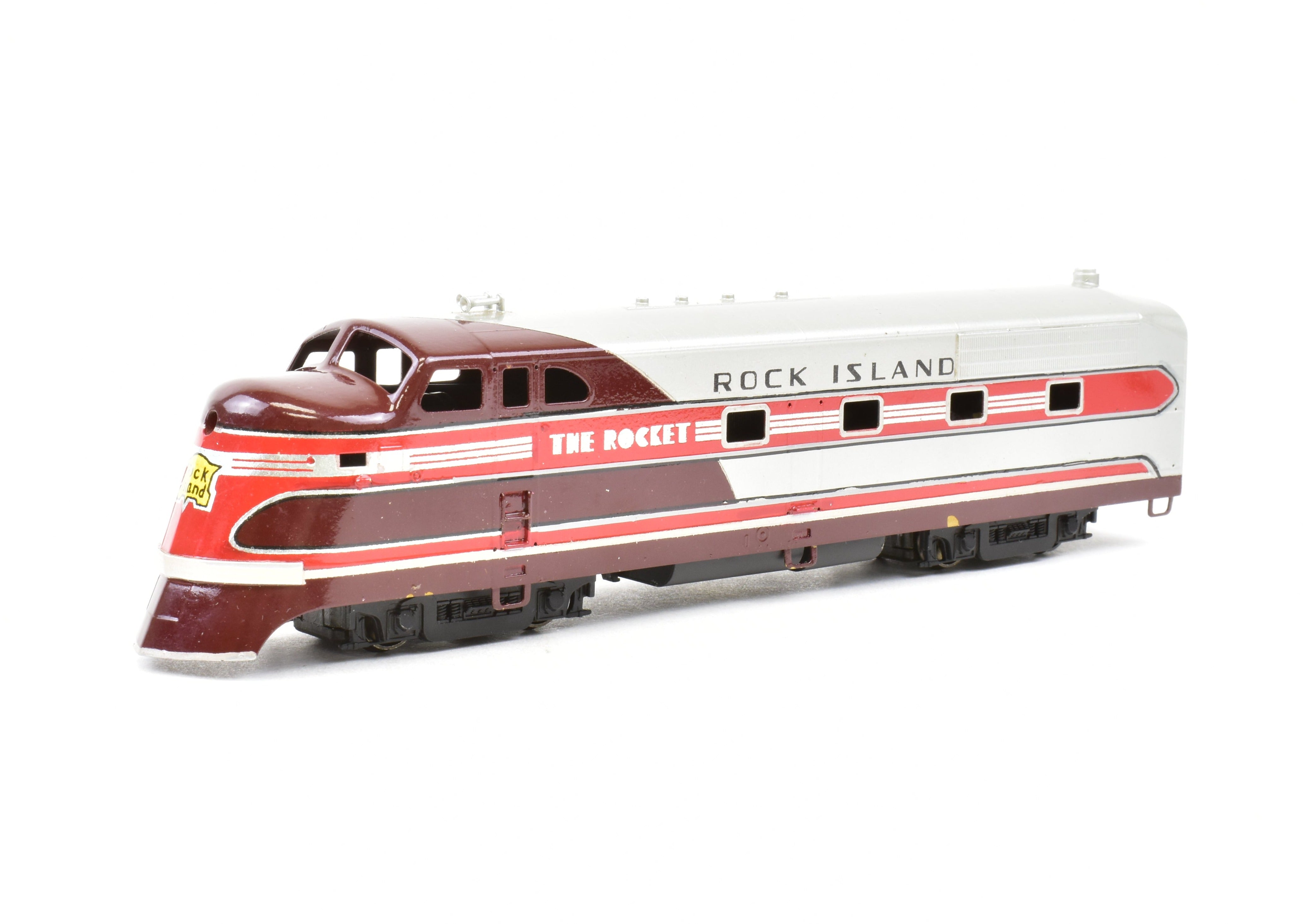 HO Scale Brass Nickel Plate Products CRI&P - Rock Island Rocket TA Locomotive and 4-Car Set with an Additional Factory-Painted Car