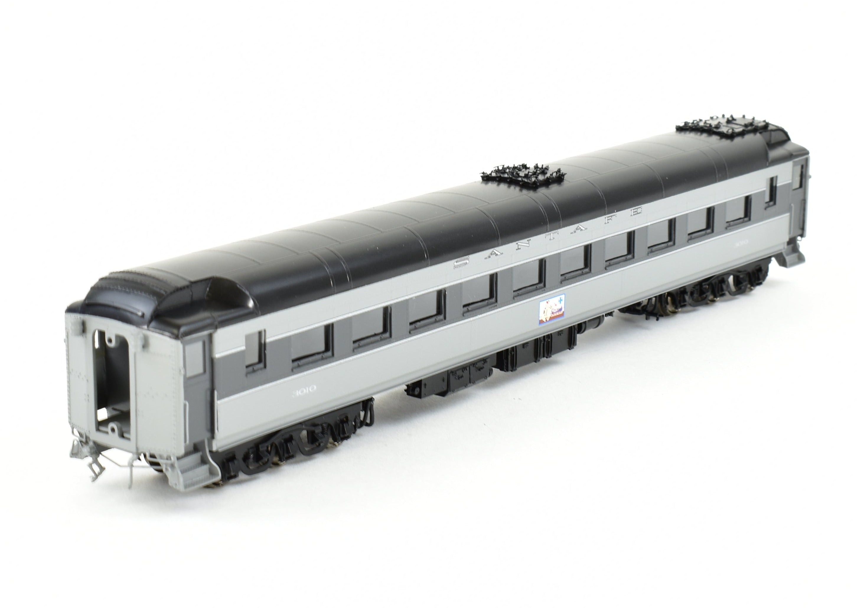 HO Scale Brass Model of Pecos River Brass ATSF - Santa Fe Heavyweight 3000 Series Chair Car FP Grey Named 'The Scout'