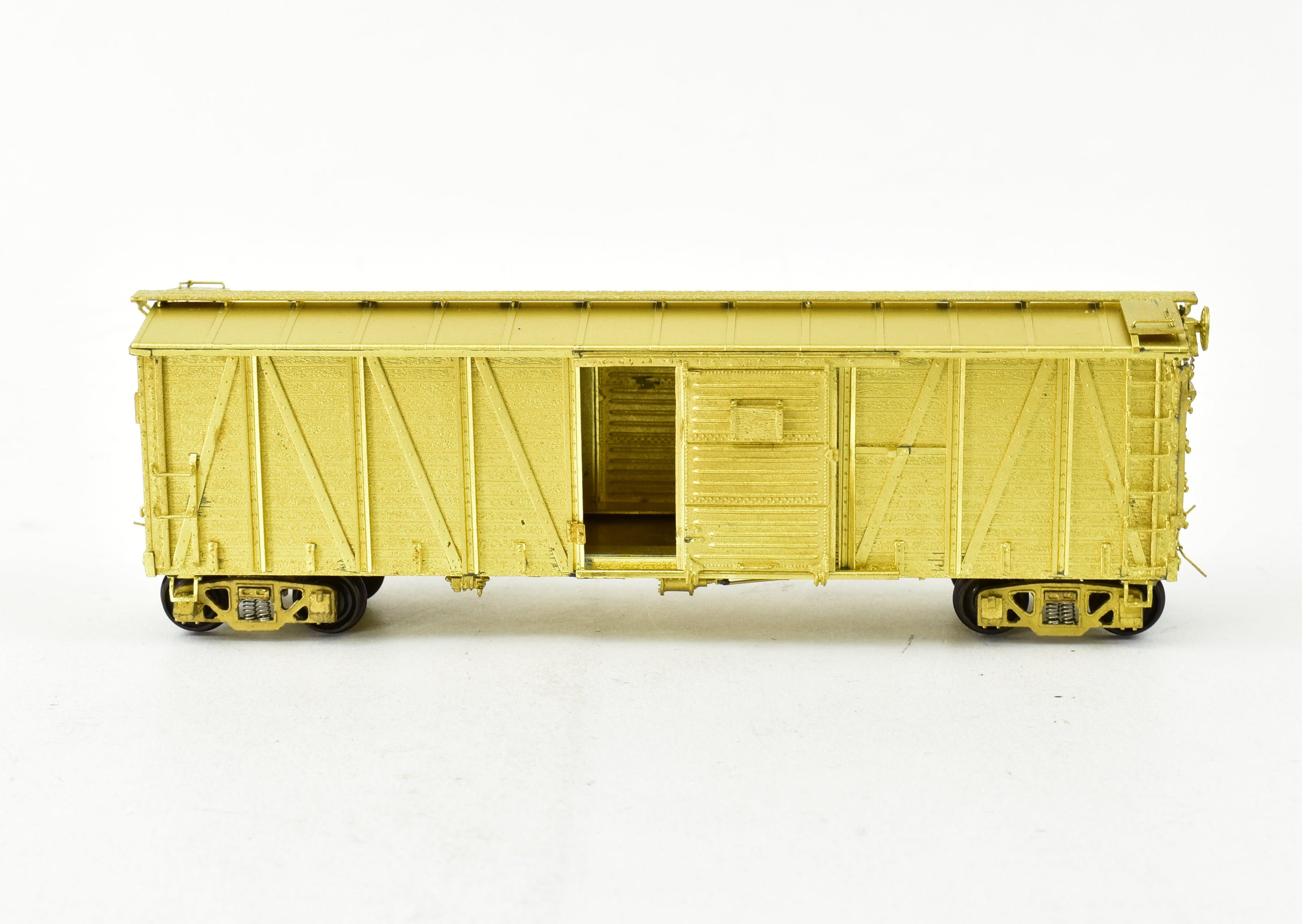 HO Scale Brass Model of Pecos River Brass ATSF - Santa Fe Bx - 6 Boxcar Without Side Panels