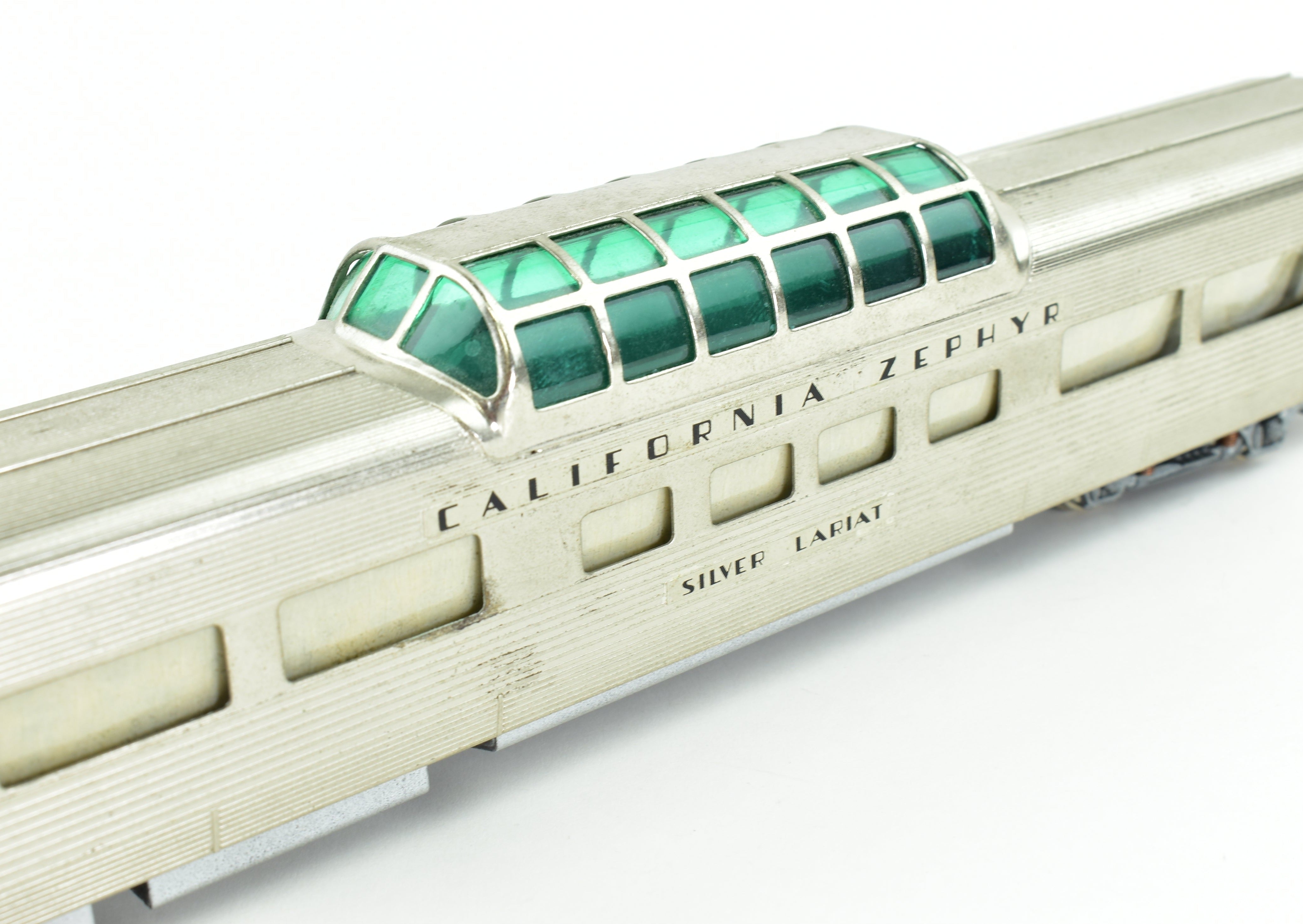 HO Scale Brass Nickel Plate Products (NPP) CB&Q - Burlington Route WP & D&RGW California Zephyr Vista Dome Open Section Sleeper Train Set Model