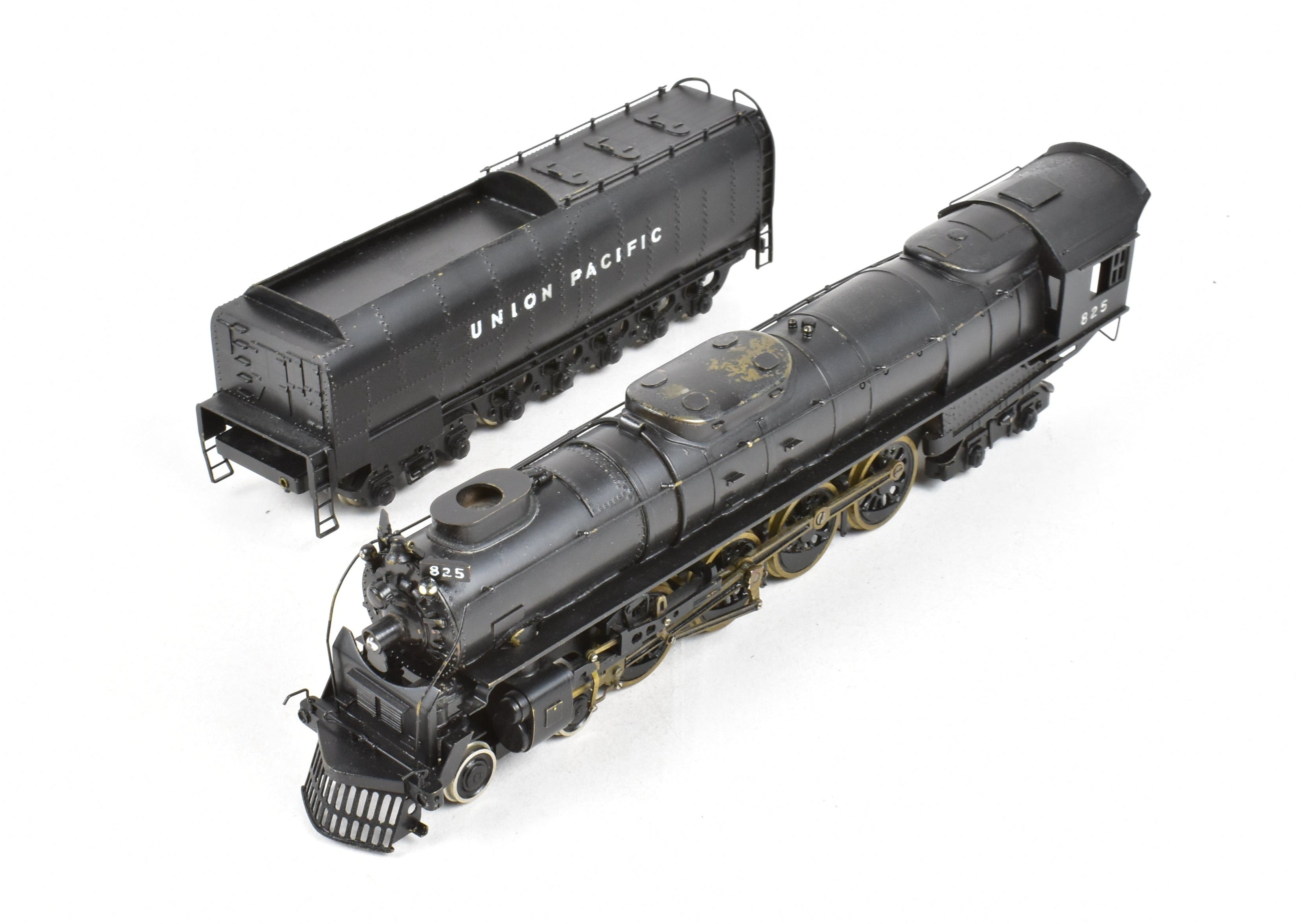 Handmade HO Scale Brass Pacific Fast Mail Model Train - Union Pacific 4-8-4 FEF-2, Painted Black, Mid-1950s, One of Three Limited Edition