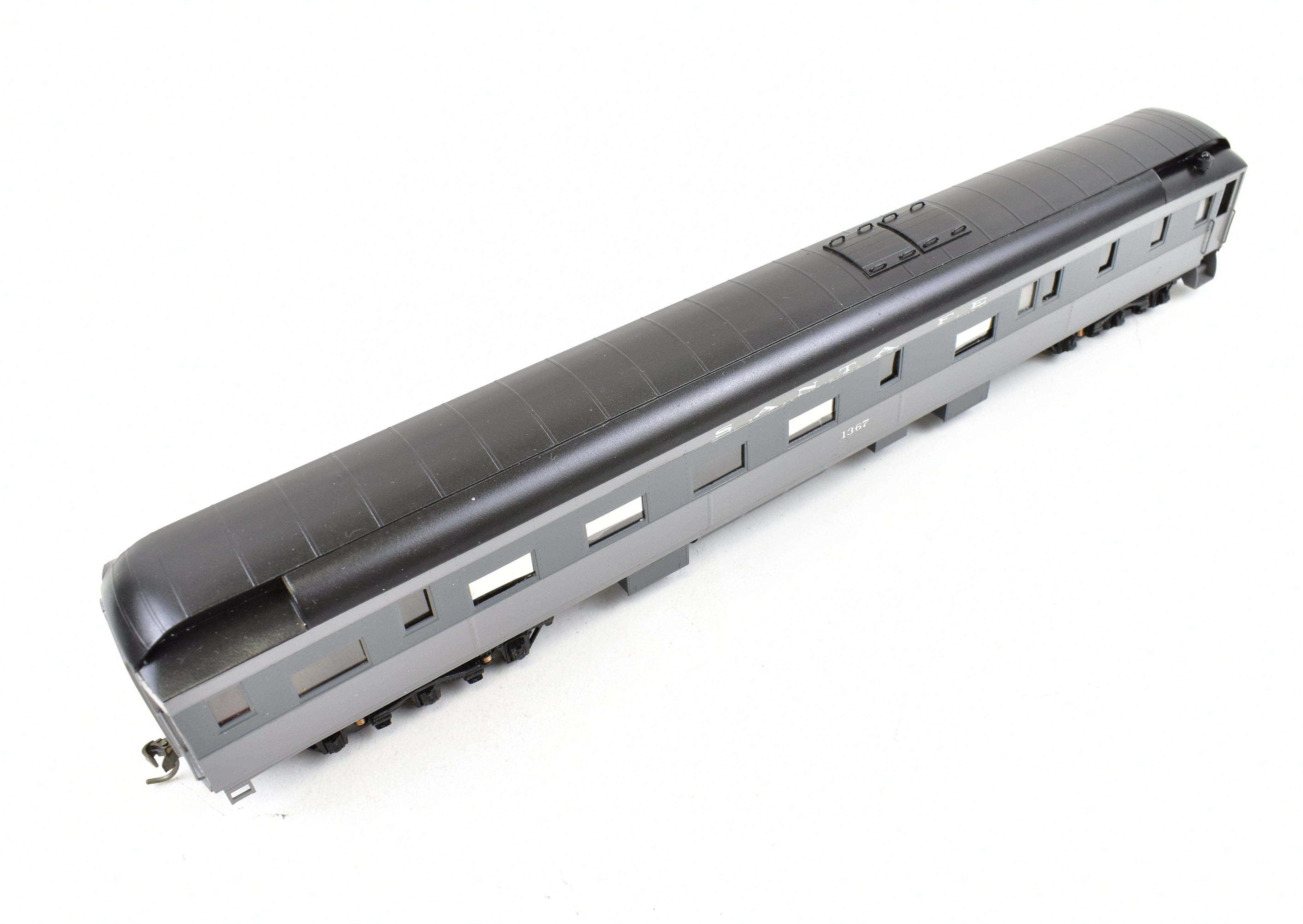 HO Scale Brass Lambert ATSF - Santa Fe Heavyweight Lounge Car CP No. 1367 TTG with Replacement Box and Central Valley Trucks for Model Railroads