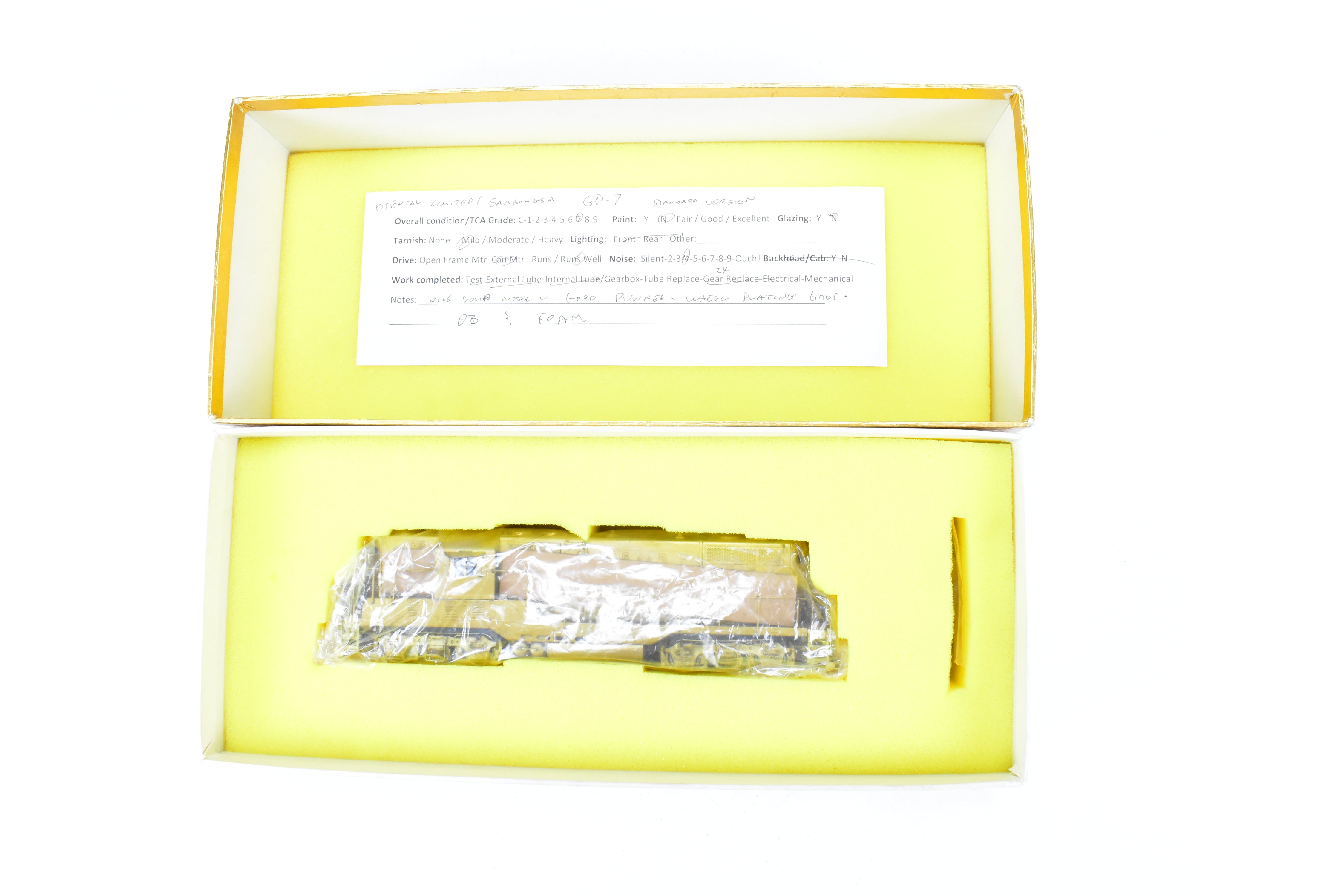 HO Brass Oriental Limited EMD GP7 1500 HP Non-Dynamic Standard Model