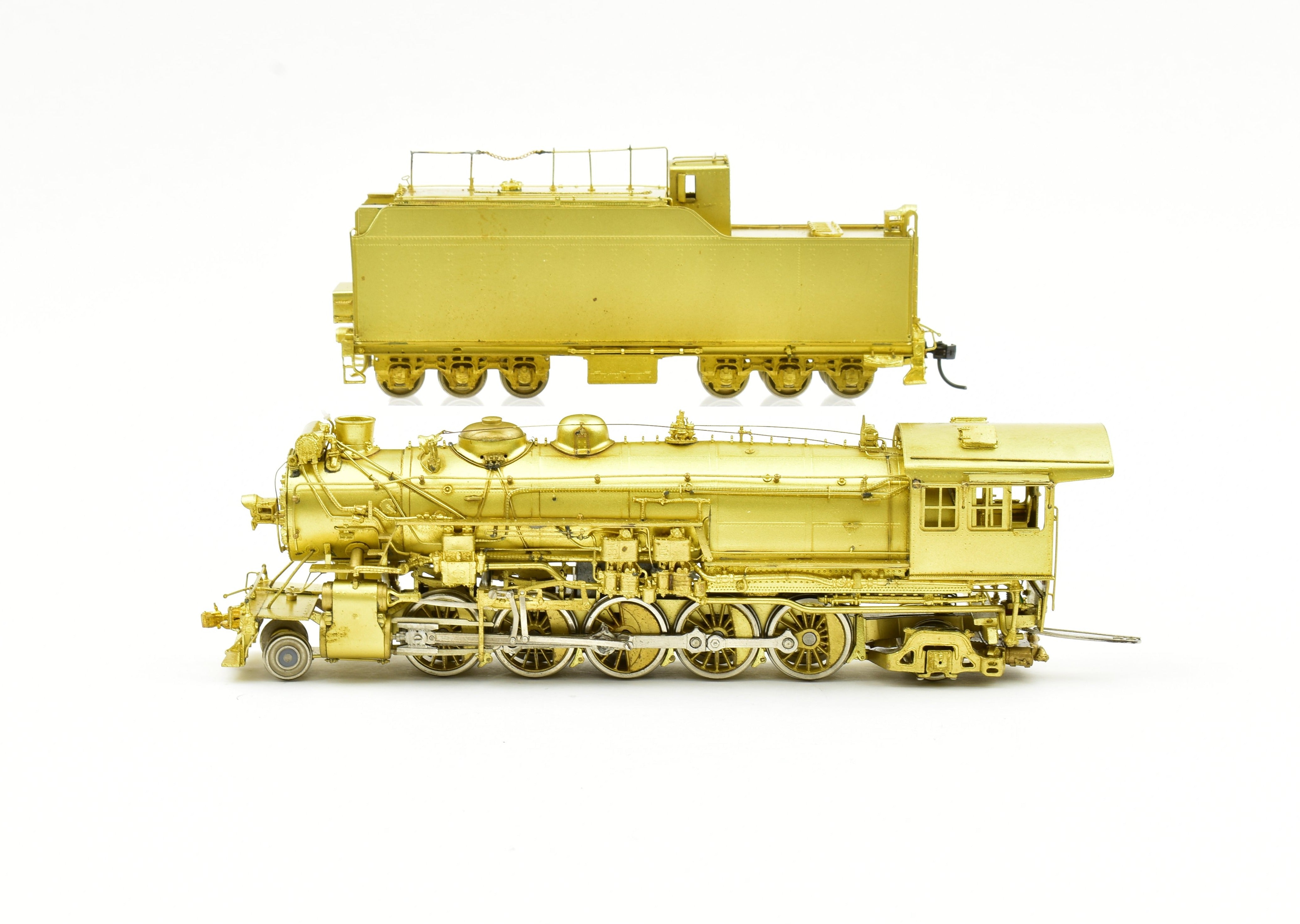 HO Scale Brass Model of Texas & Pacific Class G - 1b 2 - 10 - 2 Santa Fe Locomotive by Pecos River Brass