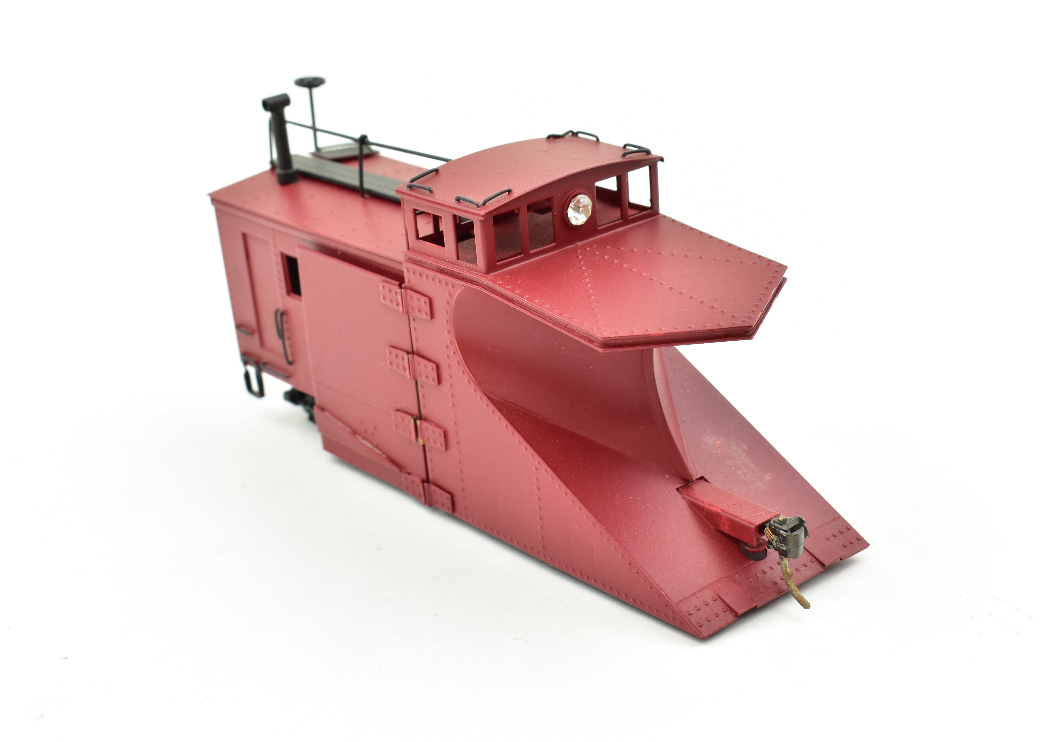 HO Scale Brass NJ Custom MOW Snow Plow with All - Steel Construction and Working Wings