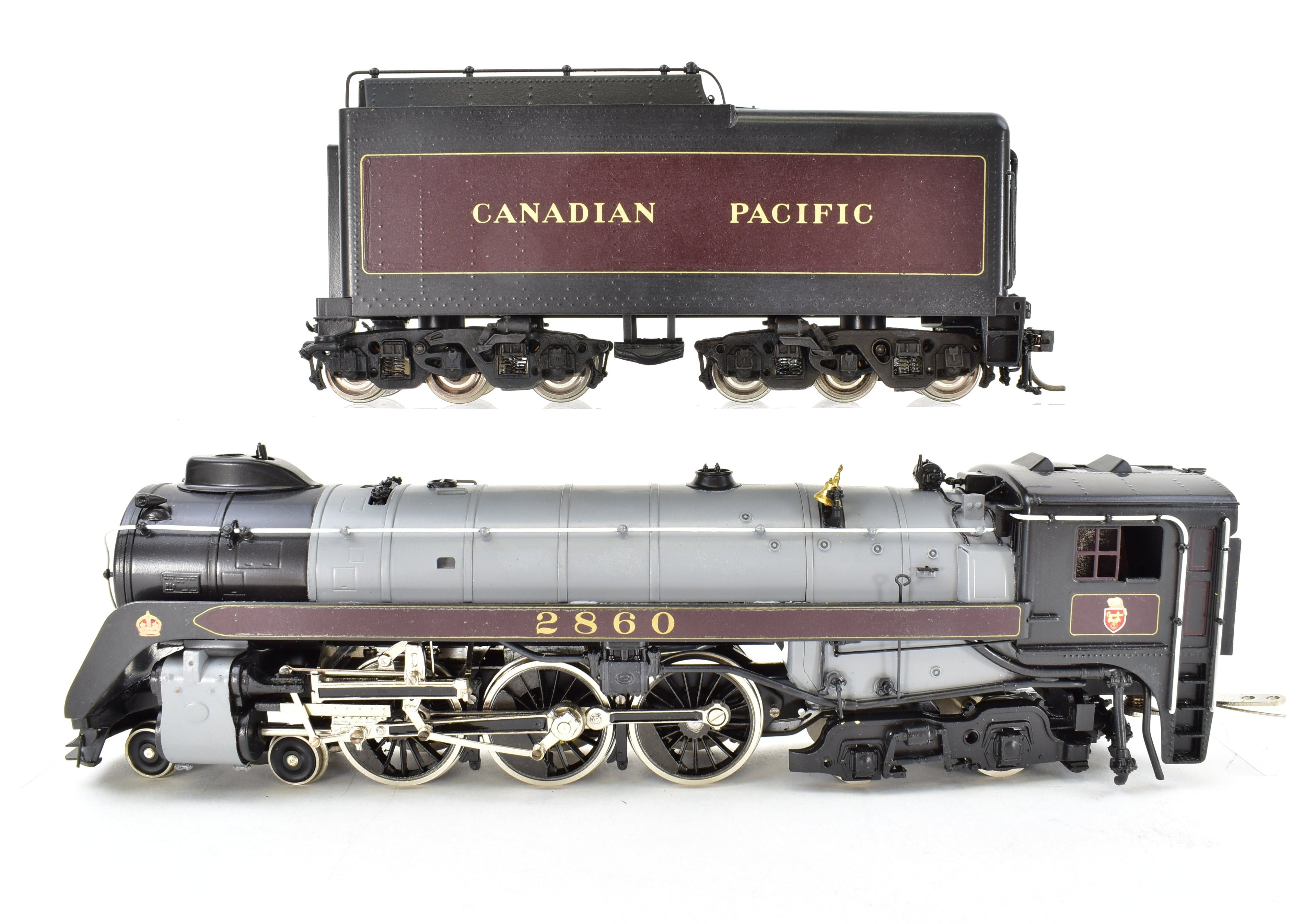High - Quality HO Scale Brass PFM - Tenshodo Canadian Pacific Railway 4 - 6 - 4 Class H - 1e #2860 Royal Hudson Model Locomotive for Railway Enthusiasts