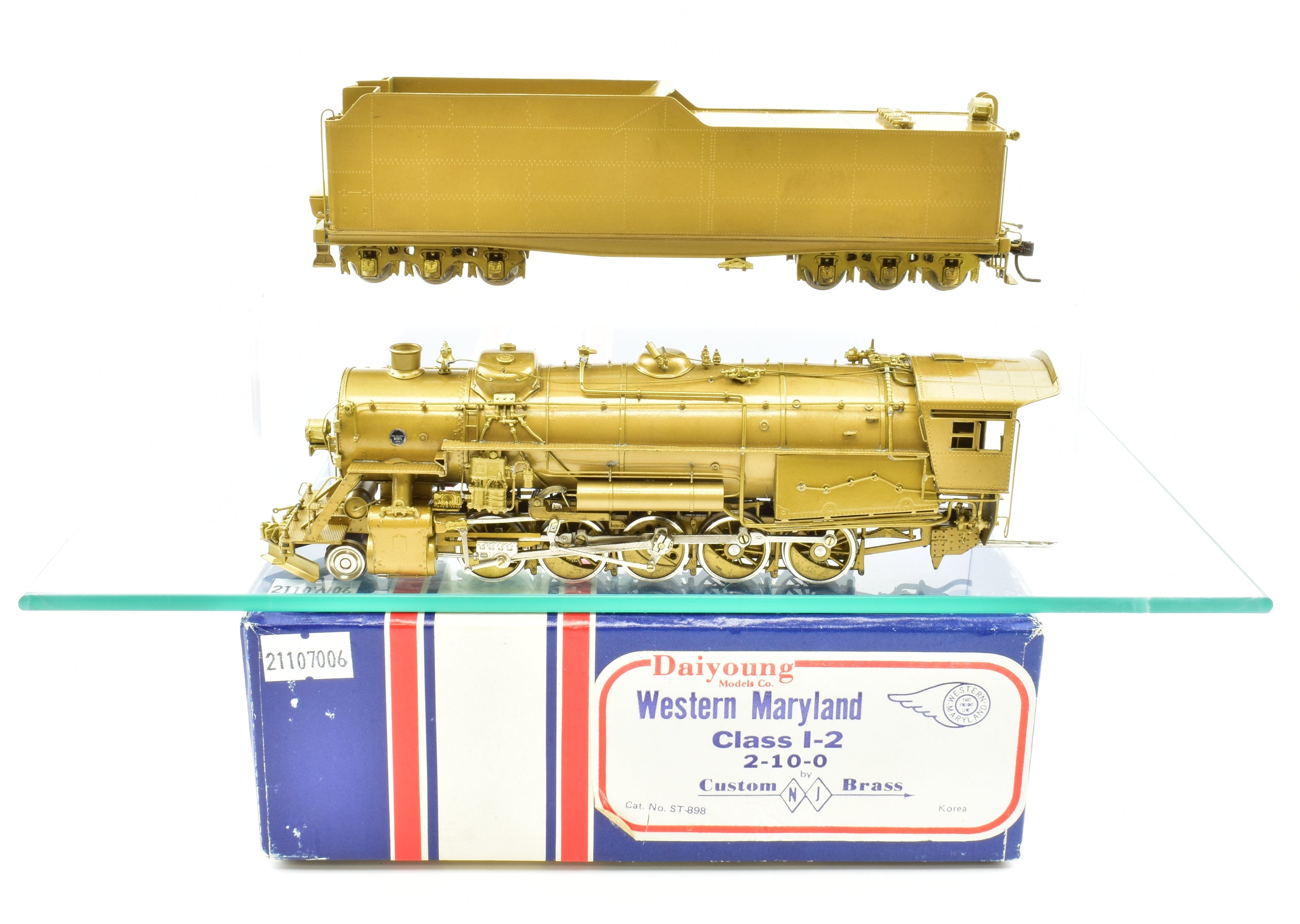High - Quality HO Scale Brass Model Train - Western Maryland I - 2 2 - 10 - 0 Decapod, Custom - Built by NJ Custom Brass
