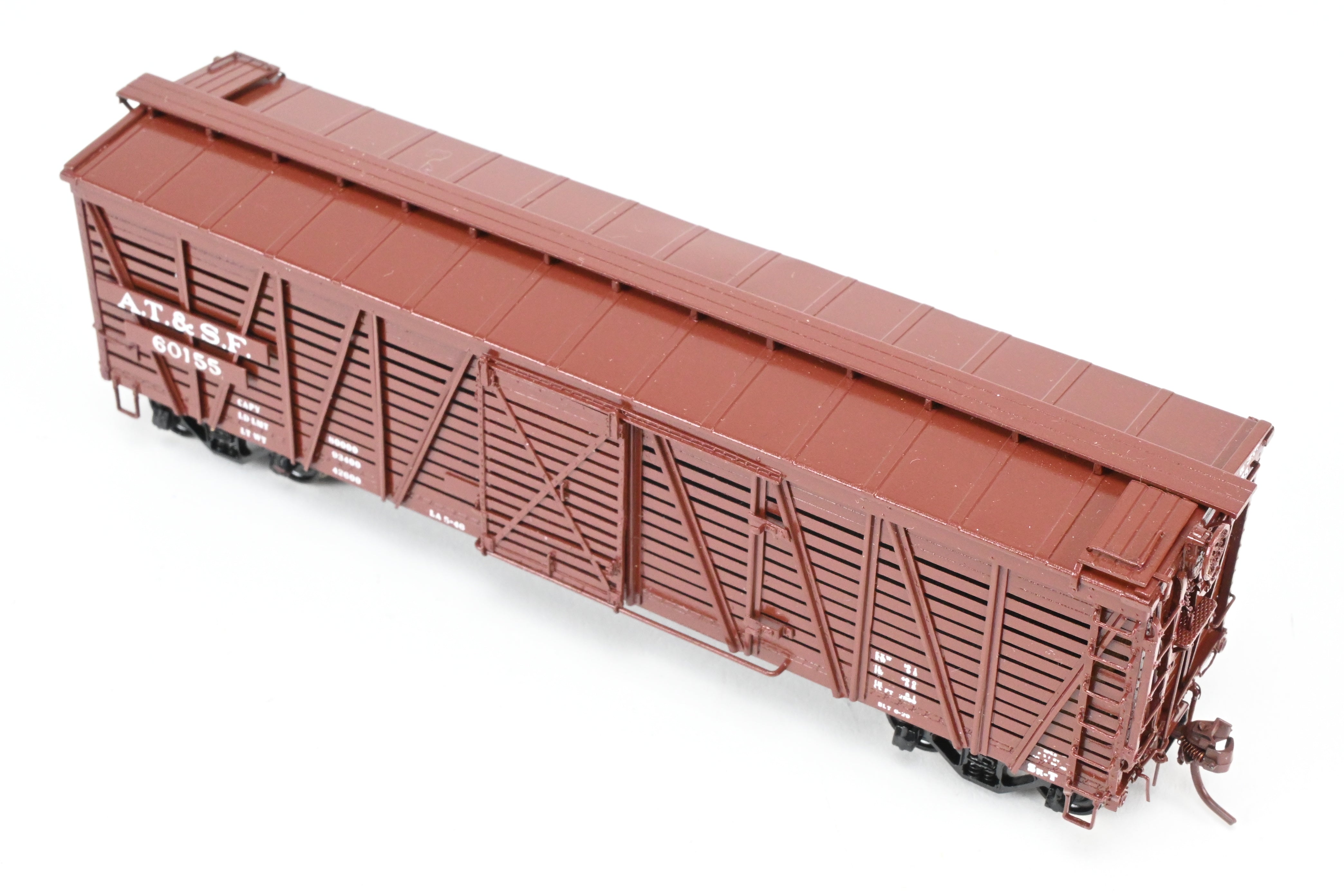 HO Scale Brass Santa Fe SK - T Stock Car C/P No. 60155 by Pecos River Brass