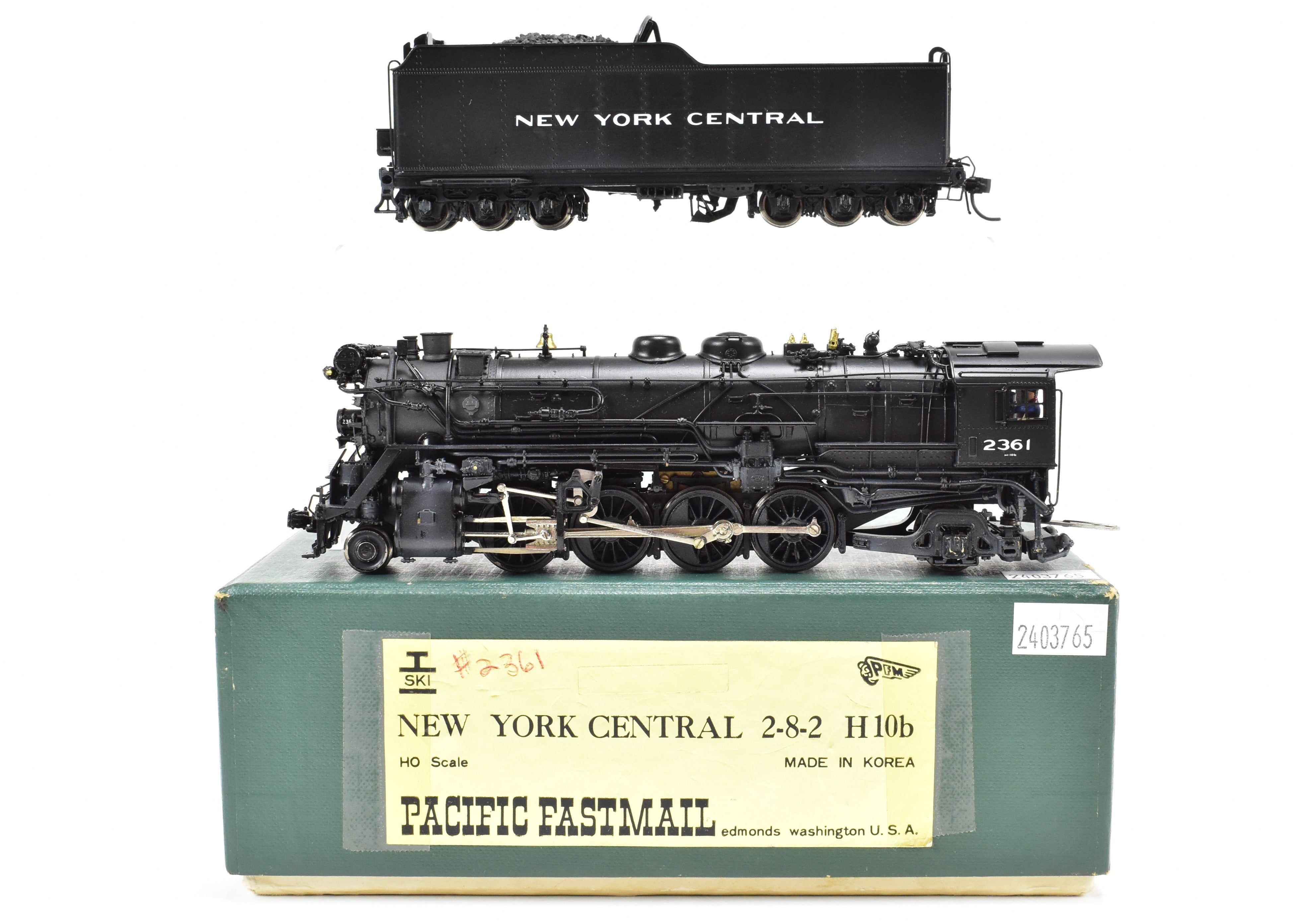 High - Quality HO Scale Brass PFM SKI NYC New York Central H - 10b 2 - 8 - 2 Model Locomotive with Professional Paint No. 2361