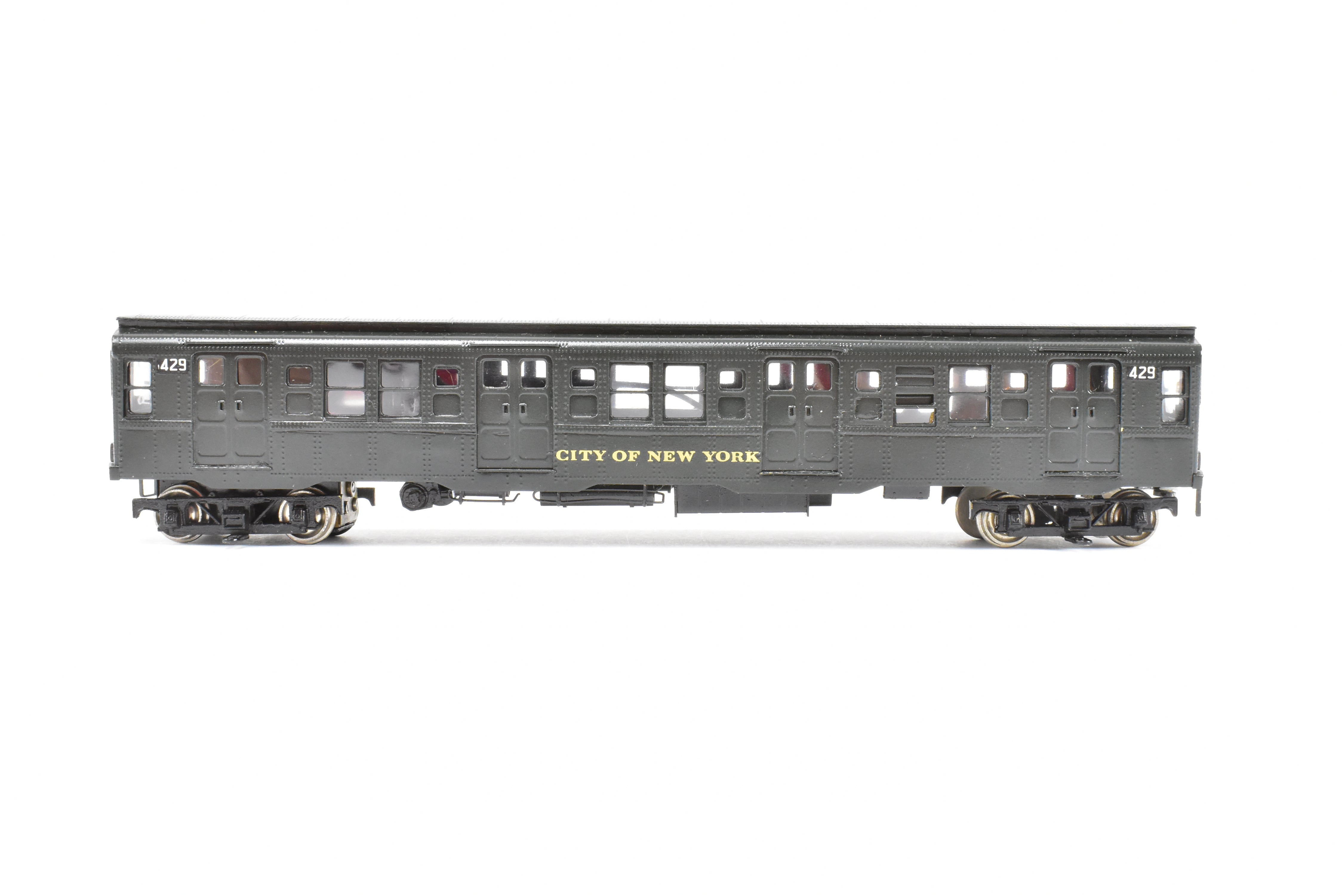 Custom Painted Set of Three HO Brass NJ Subway R-4 Cars, NY Independent System