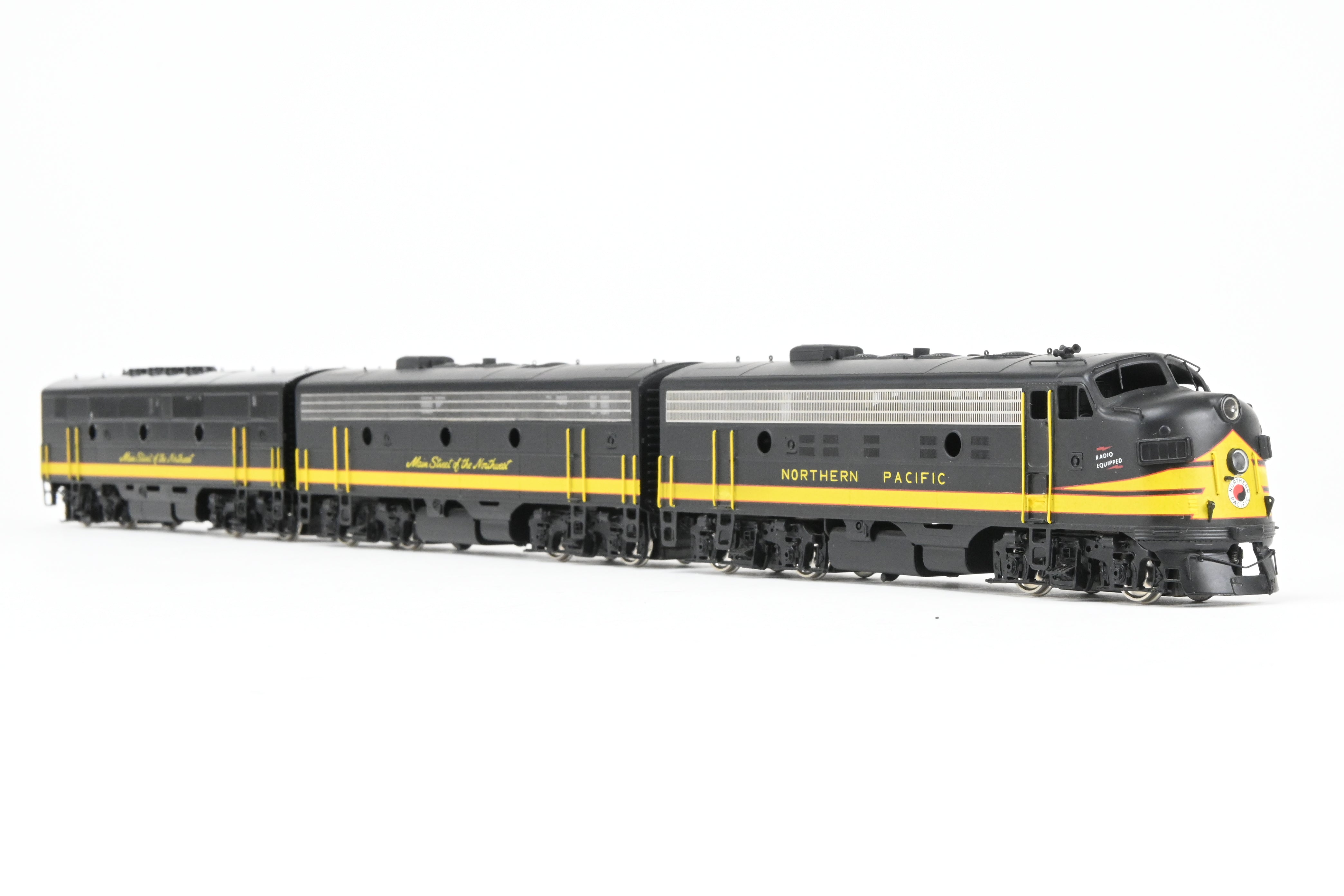 HO Scale Brass Model Train Set - Northern Pacific EMD F9A/F9B/F3B Set in Freight Scheme by Oriental Limited