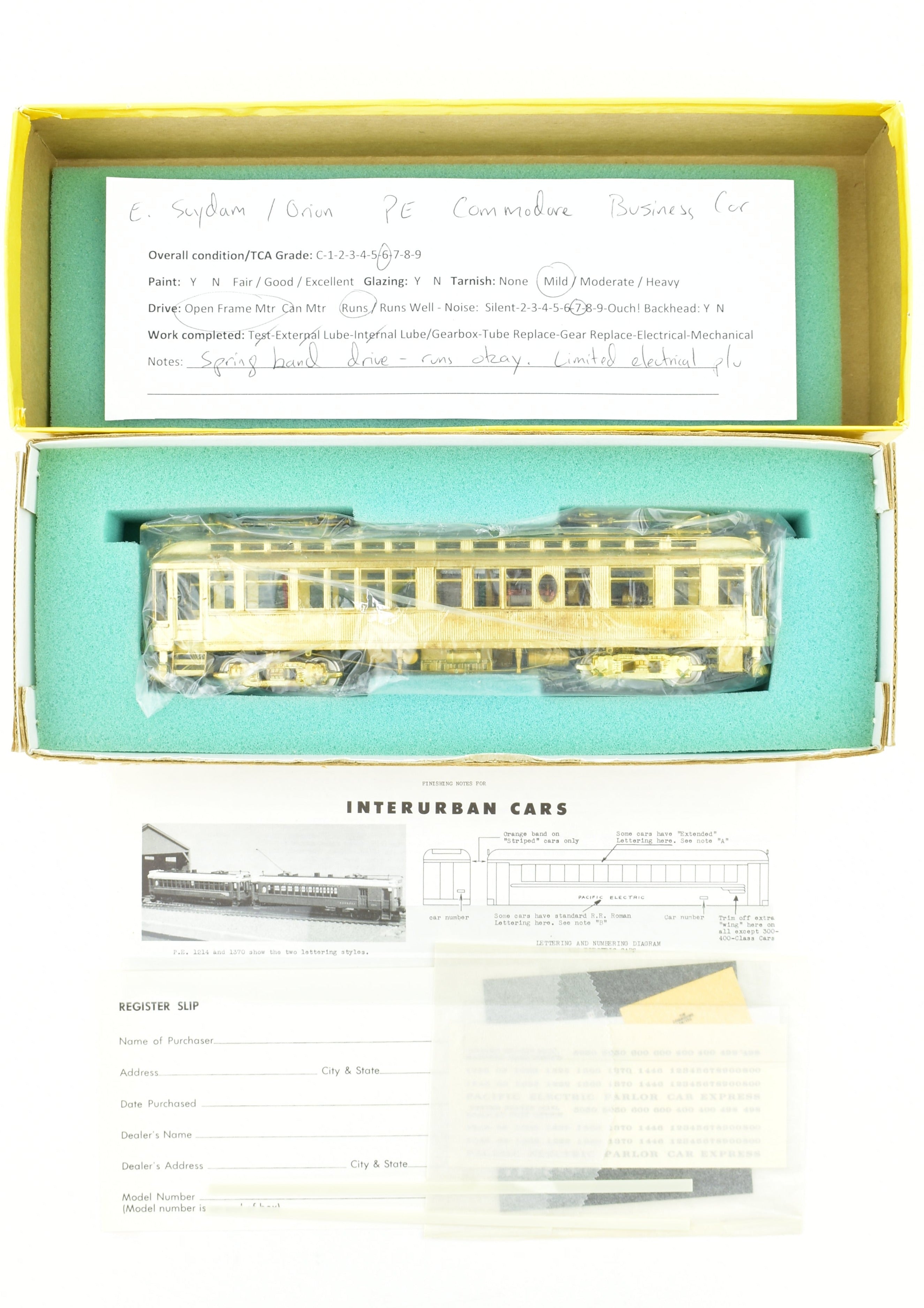 HO Scale Brass Suydam Pacific Electric Commodore Business Car Model