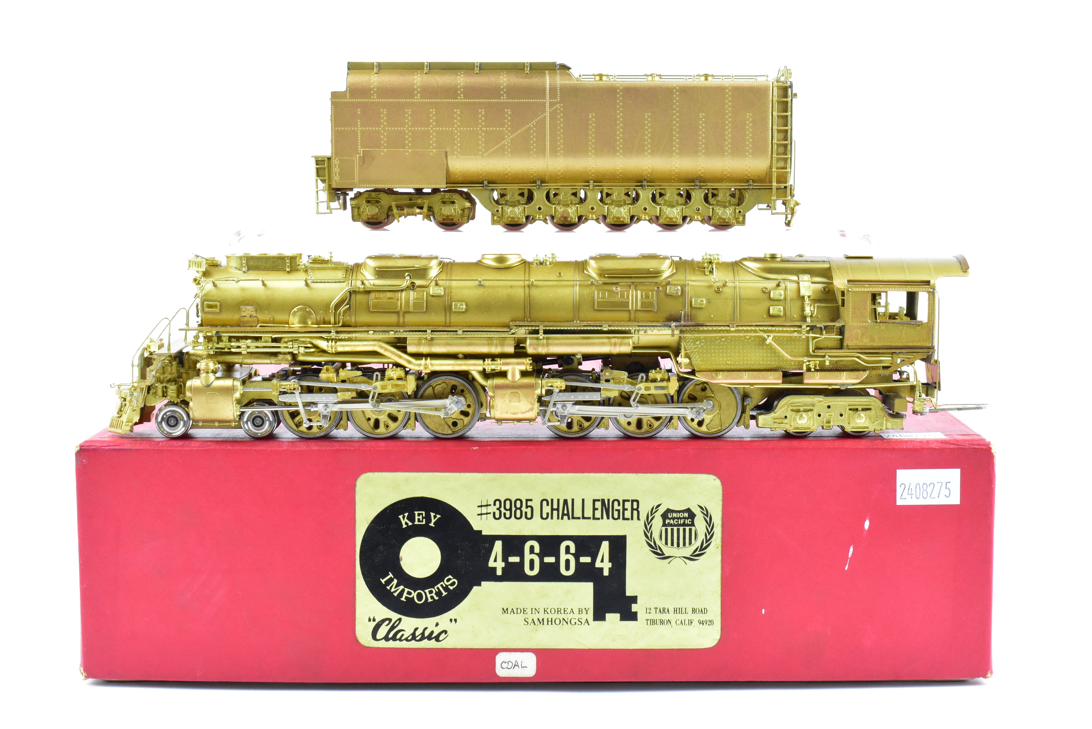 HO Scale Brass Key Imports Union Pacific 4-6-6-4 3985 Challenger Steam Locomotive Coal Tender Version Classic Model Series