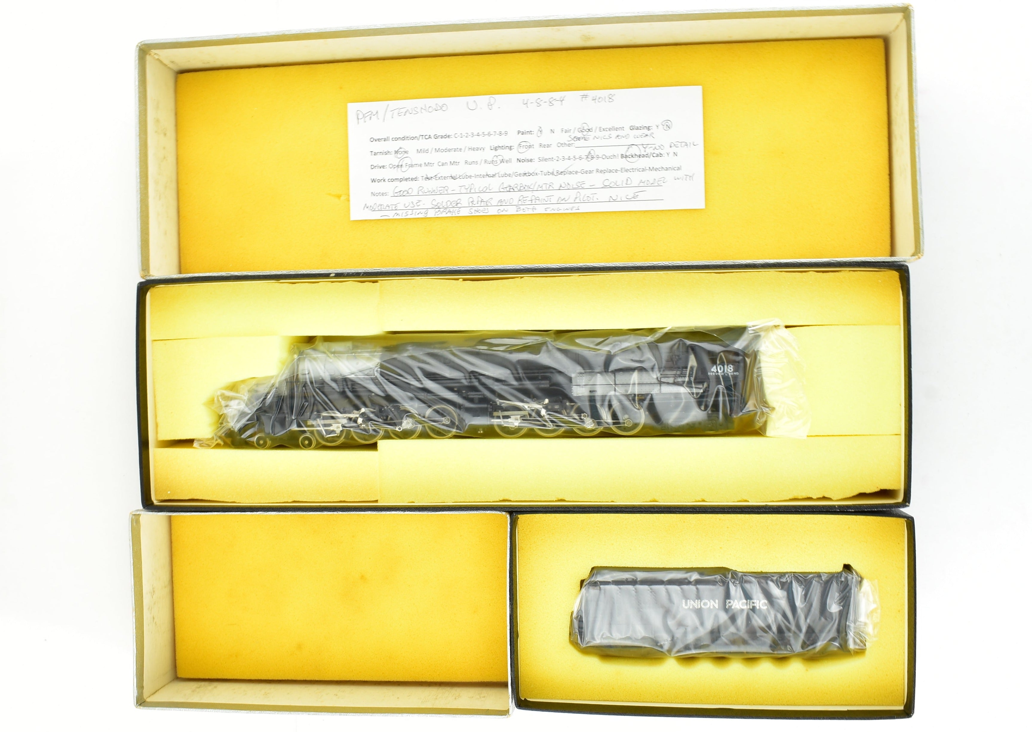 HO Scale Brass PFM - Tenshodo Union Pacific 4-8-8-4 Big Boy Crown Steam Locomotive with Signature Series Tender, Model No. 4018 from the 1969 Run