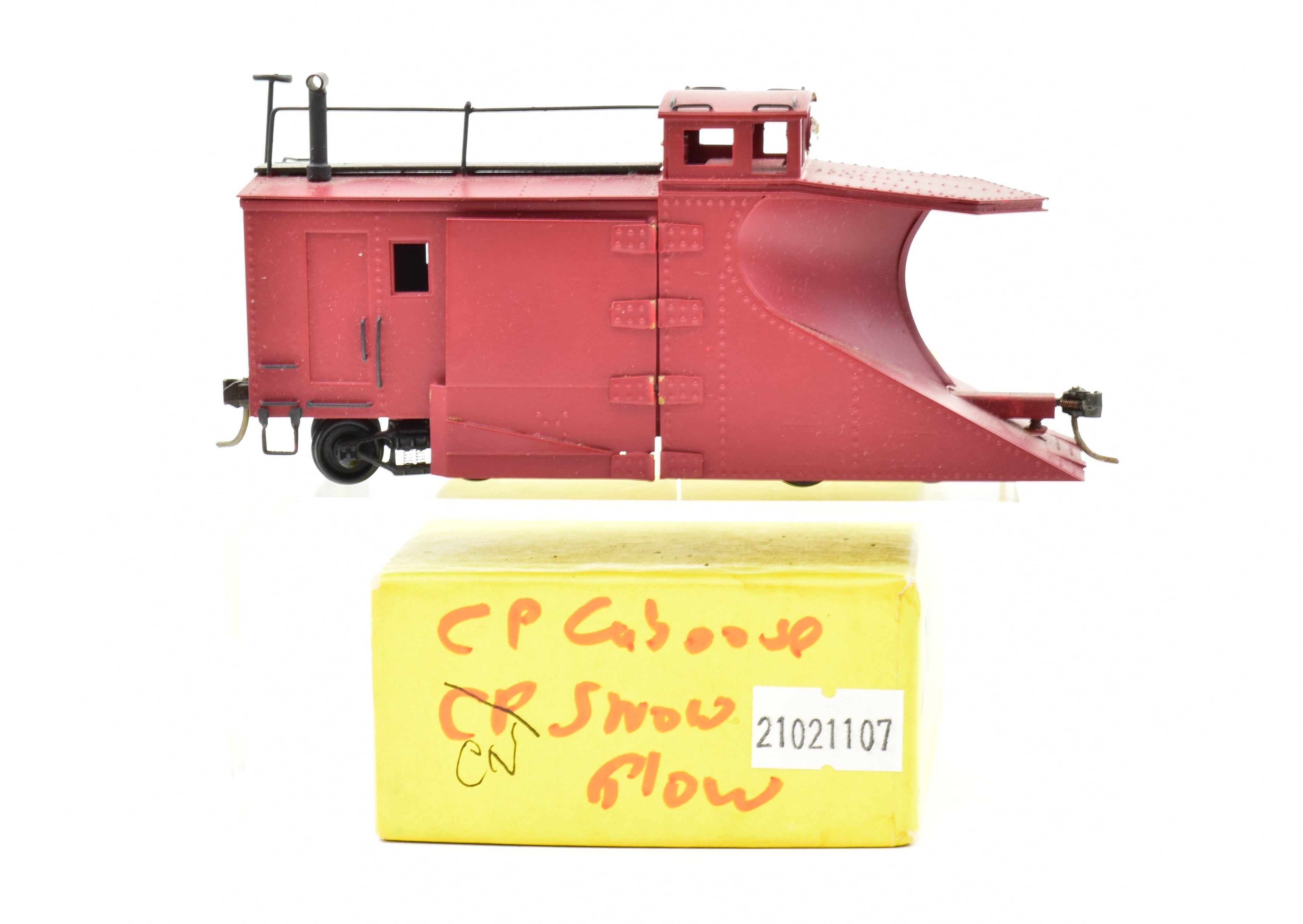 HO Scale Brass NJ Custom MOW Snow Plow with All - Steel Construction and Working Wings
