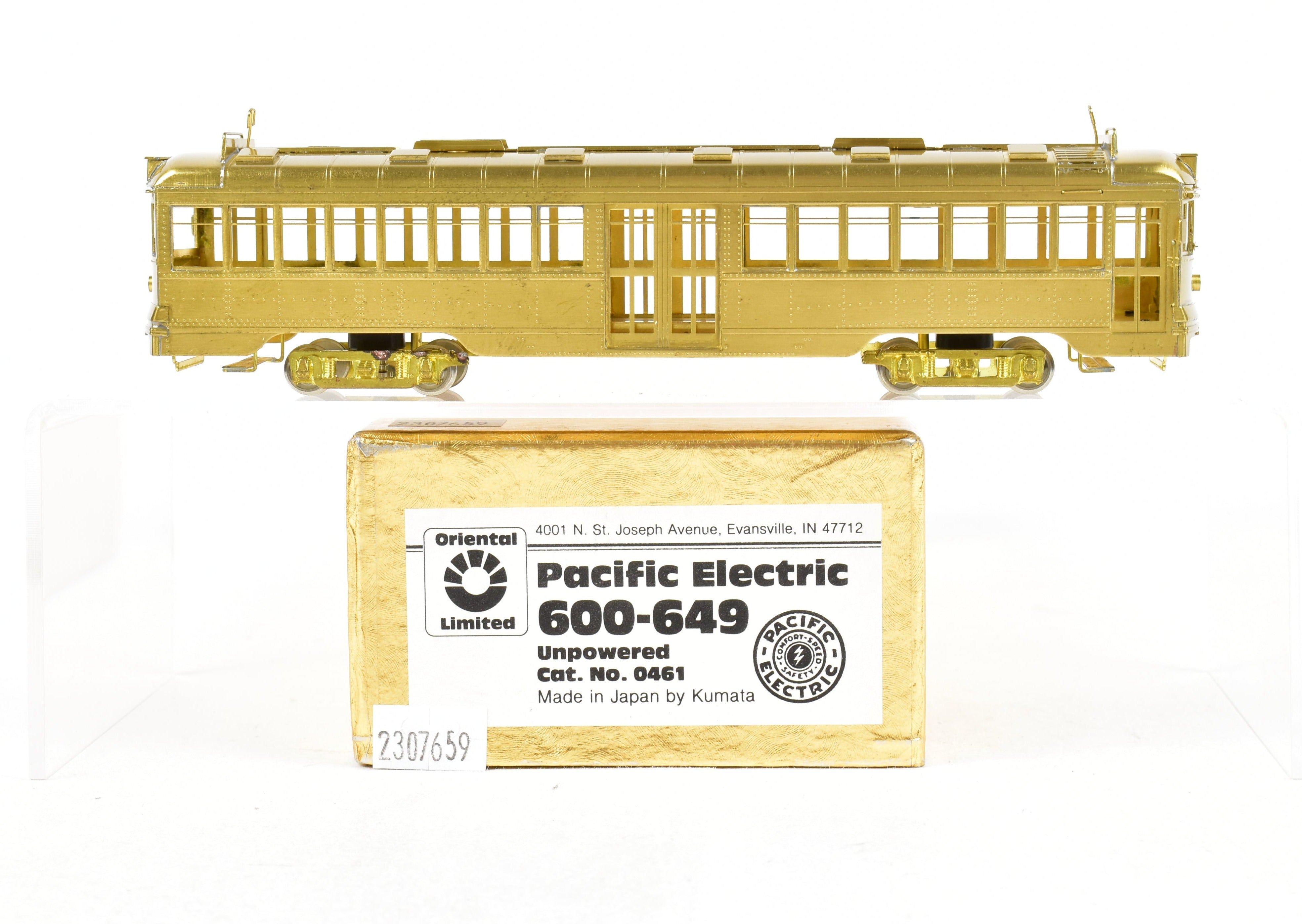 HO Scale Brass Oriental Limited Pacific Electric Hollywood Car Un-Powered Trailer Models (Numbered from #600 to #649)