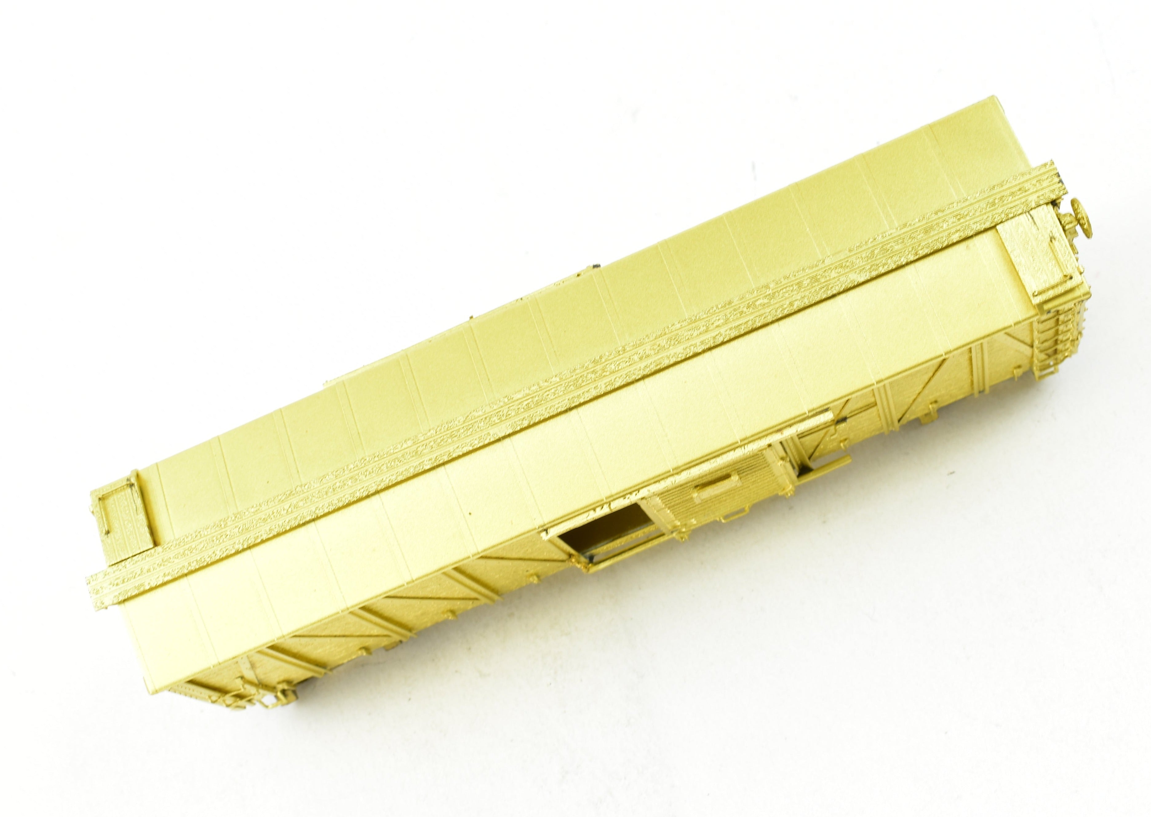 HO Scale Brass Model of Pecos River Brass ATSF - Santa Fe Bx - 6 Boxcar Without Side Panels
