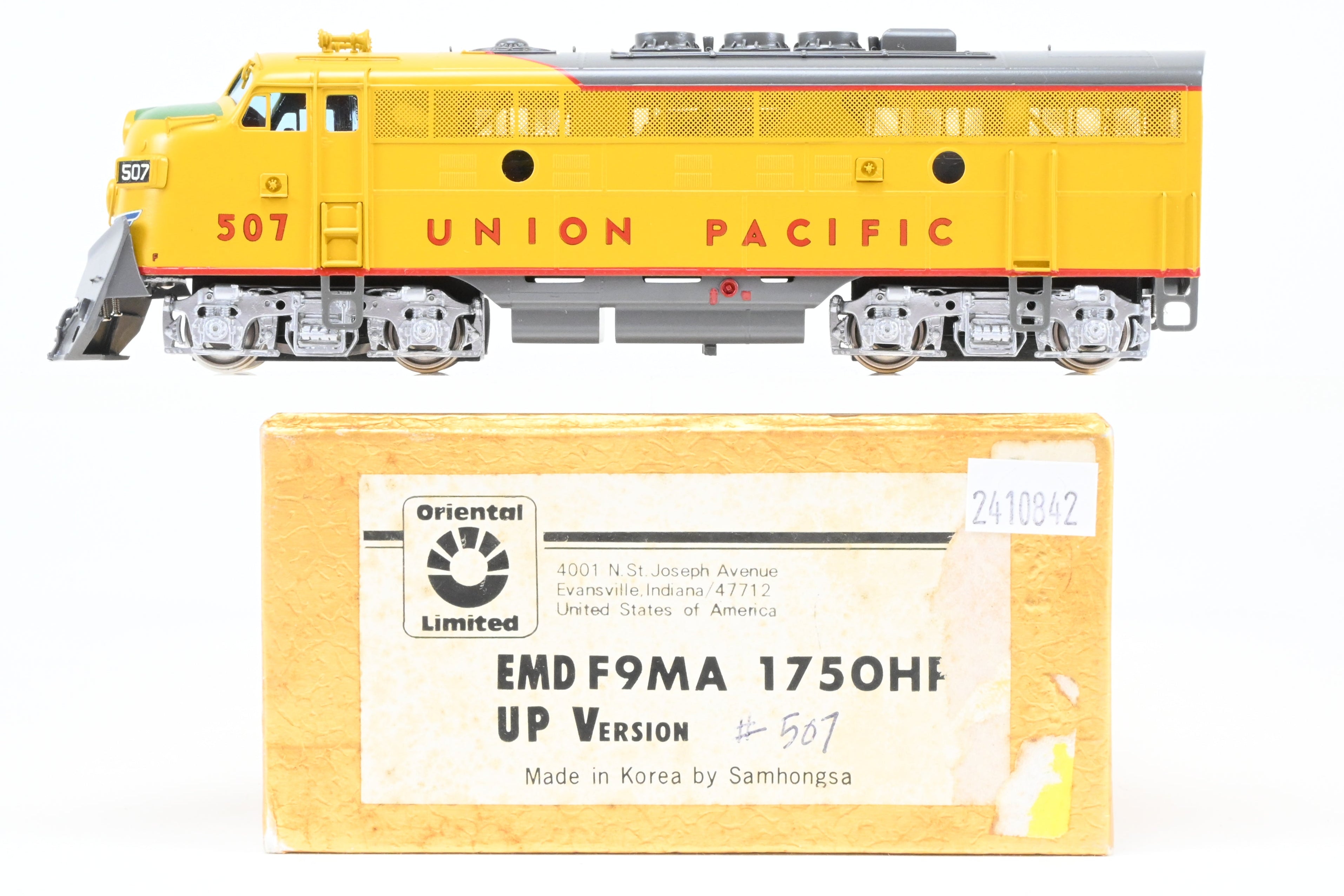 HO Scale Brass Union Pacific EMD F9MA Locomotive Model with Snowplow, Oriental Limited Edition, Numbered FP #507