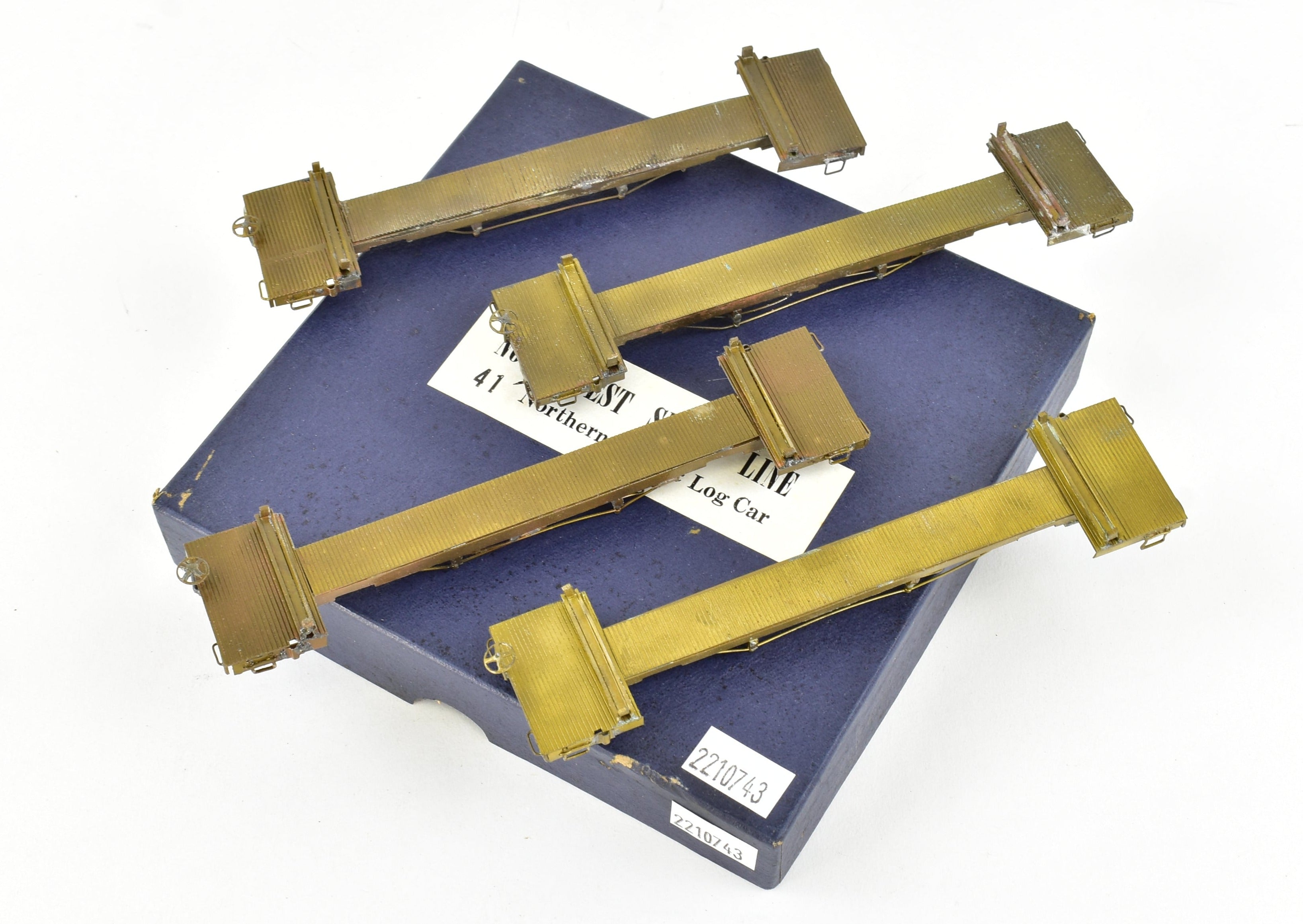 HO Brass 4-Pack 41' Log Cars from Northwest Short Line & Northern Pacific, No Trucks #2