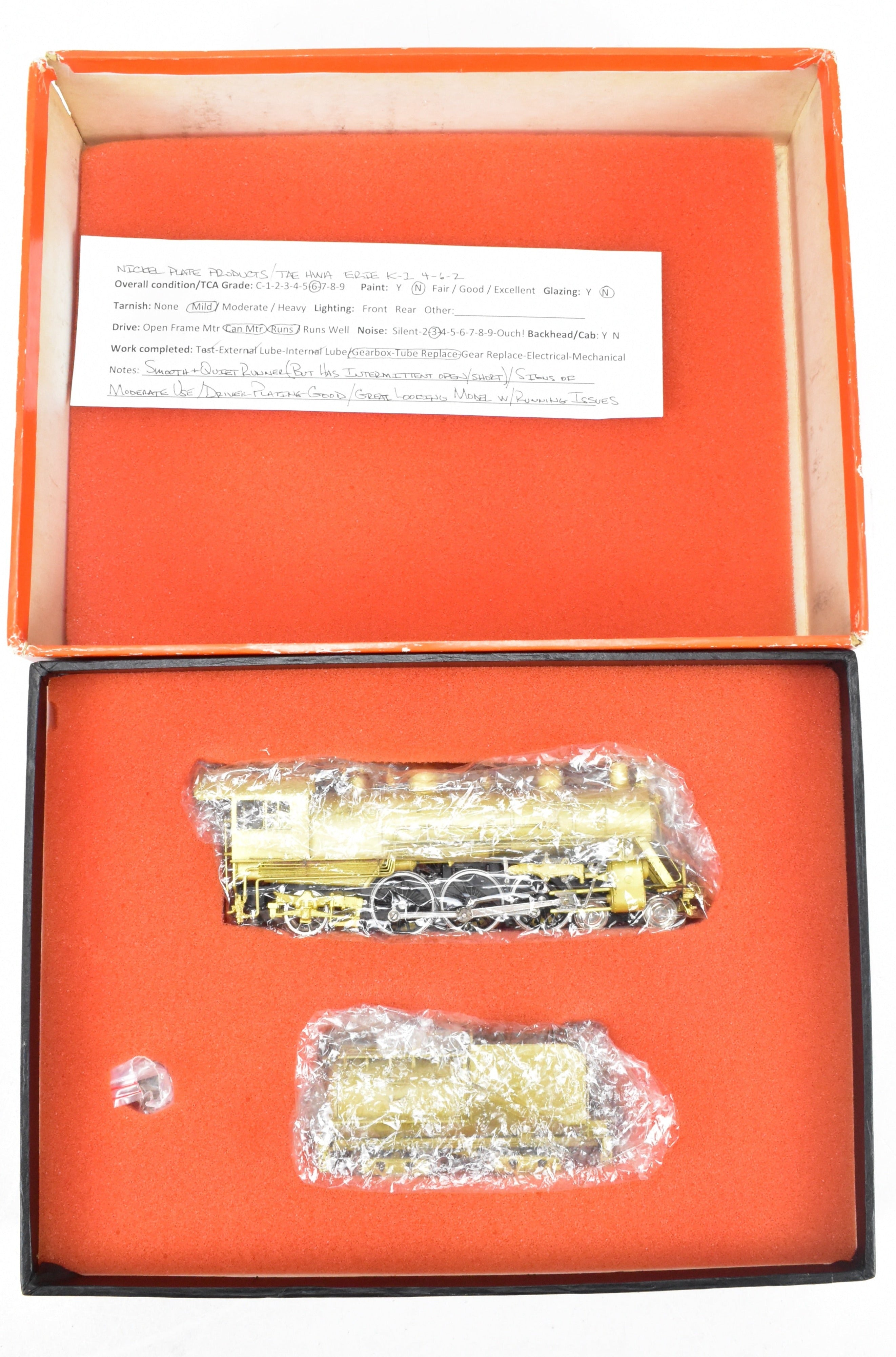 HO Scale Brass Erie Railroad K-1 4-6-2 Nickel-Plated Model - As Is