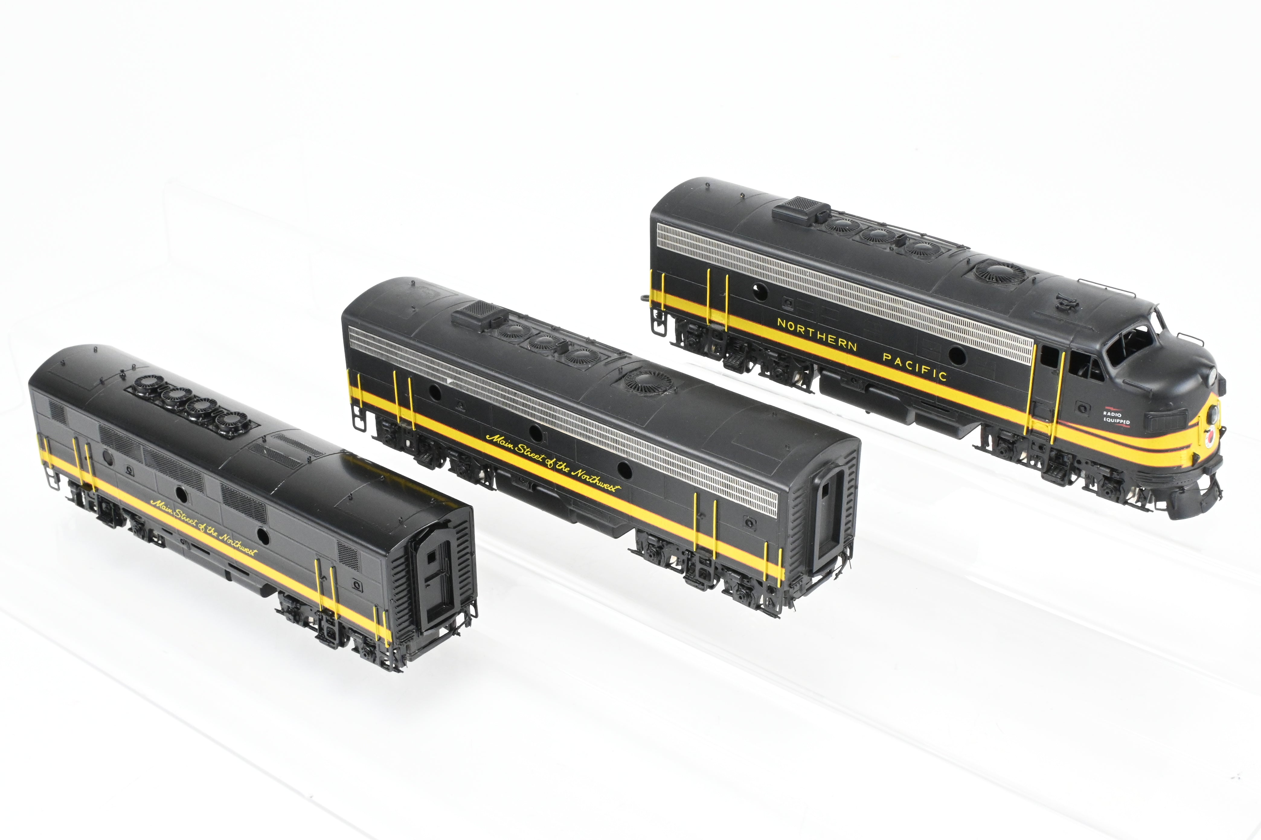 HO Scale Brass Model Train Set - Northern Pacific EMD F9A/F9B/F3B Set in Freight Scheme by Oriental Limited