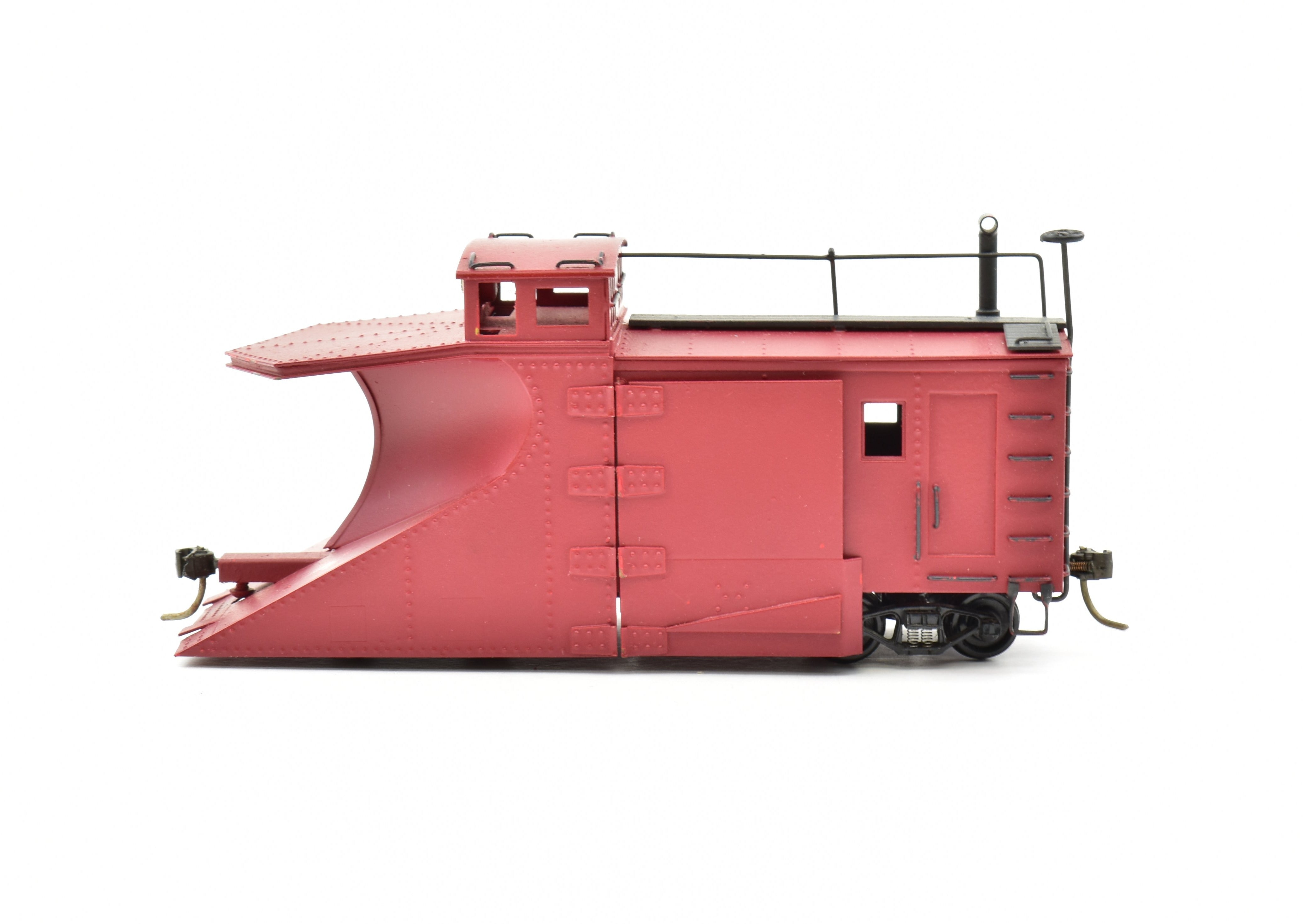 HO Scale Brass NJ Custom MOW Snow Plow with All - Steel Construction and Working Wings