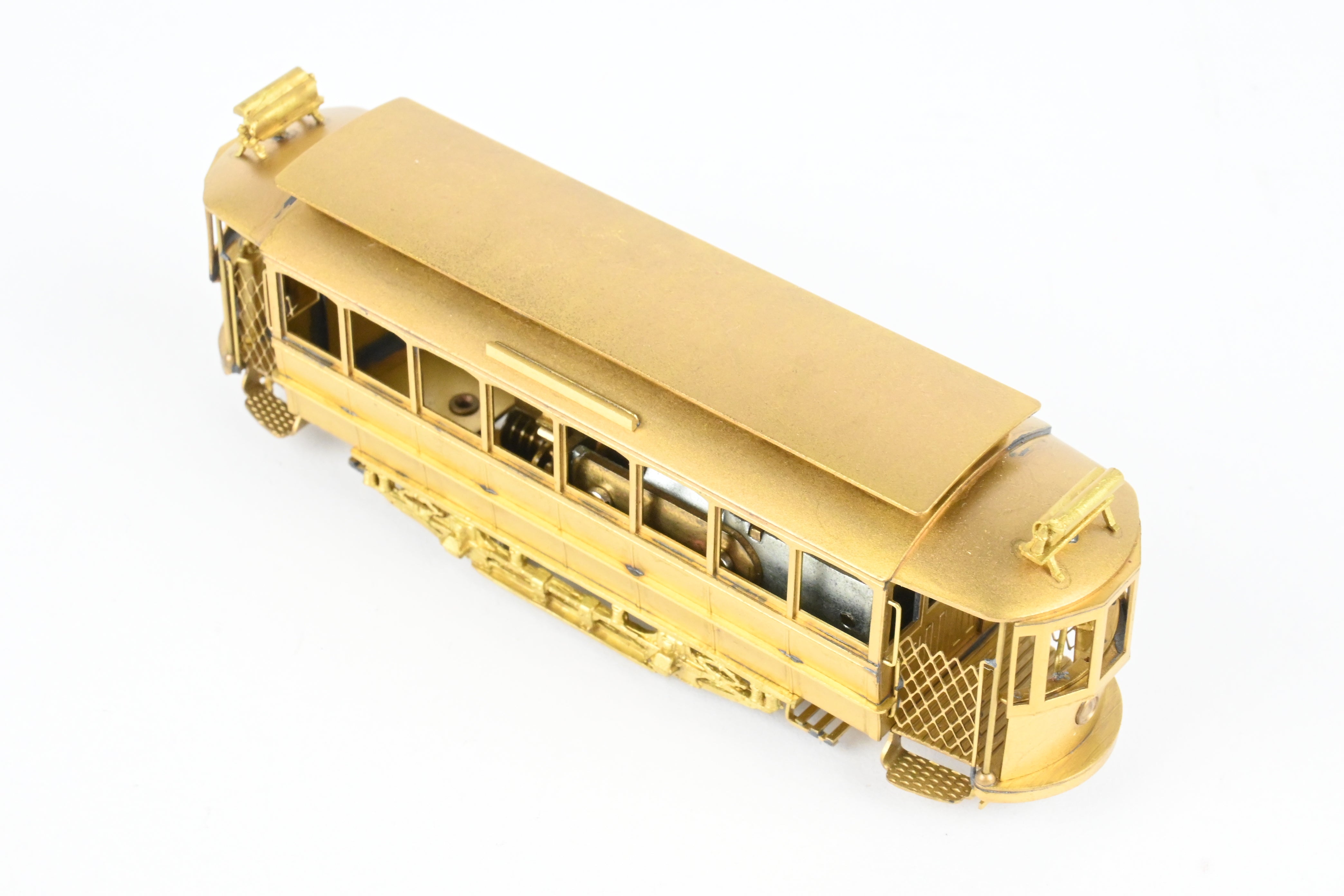 HO Scale Custom Brass Metropolitan Street Railway Single Truck Short Closed Trolley