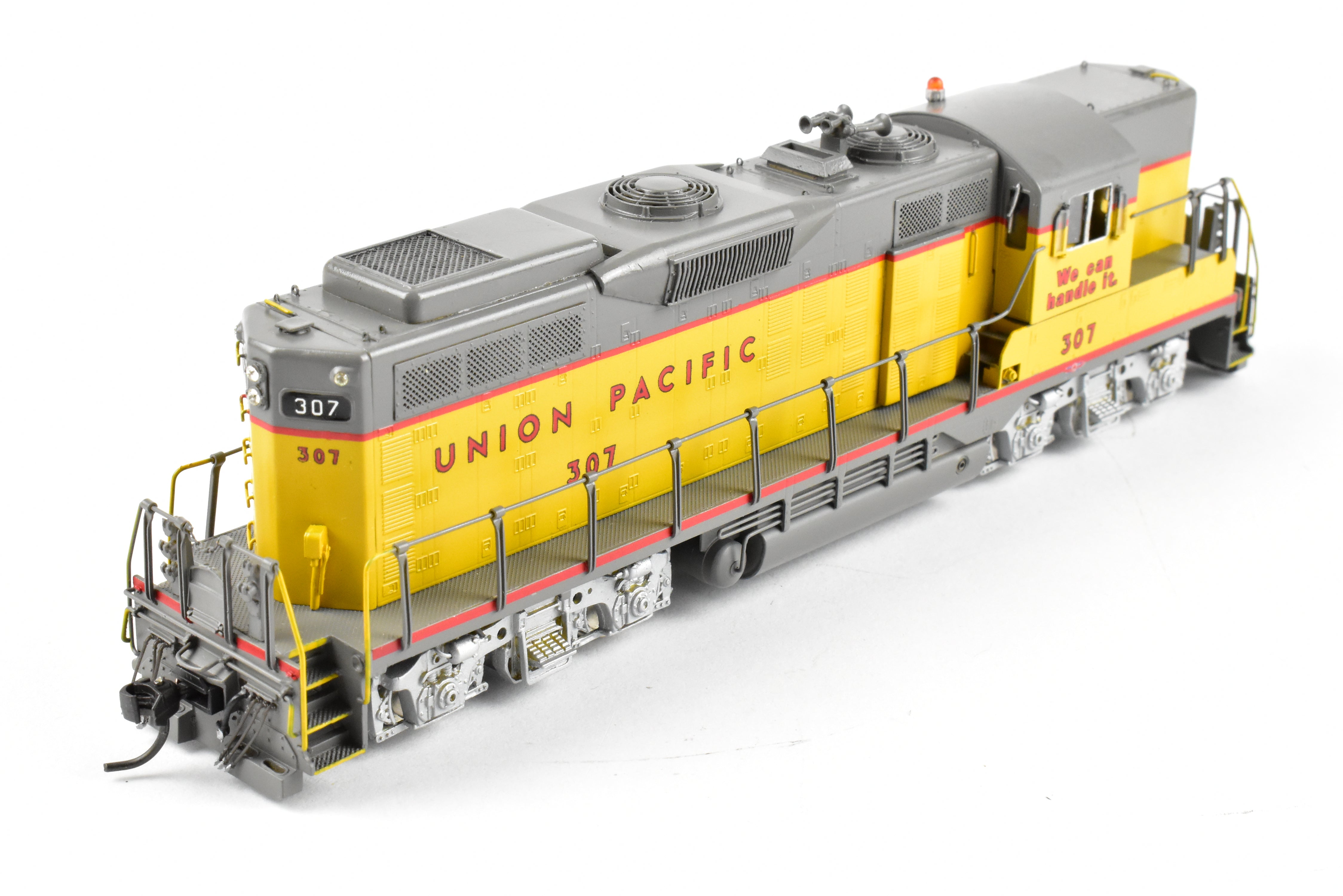 HO Scale Brass Model of Oriental Limited Union Pacific EMD GP9 Locomotive with 1750 HP MA Version, Unit Number 307