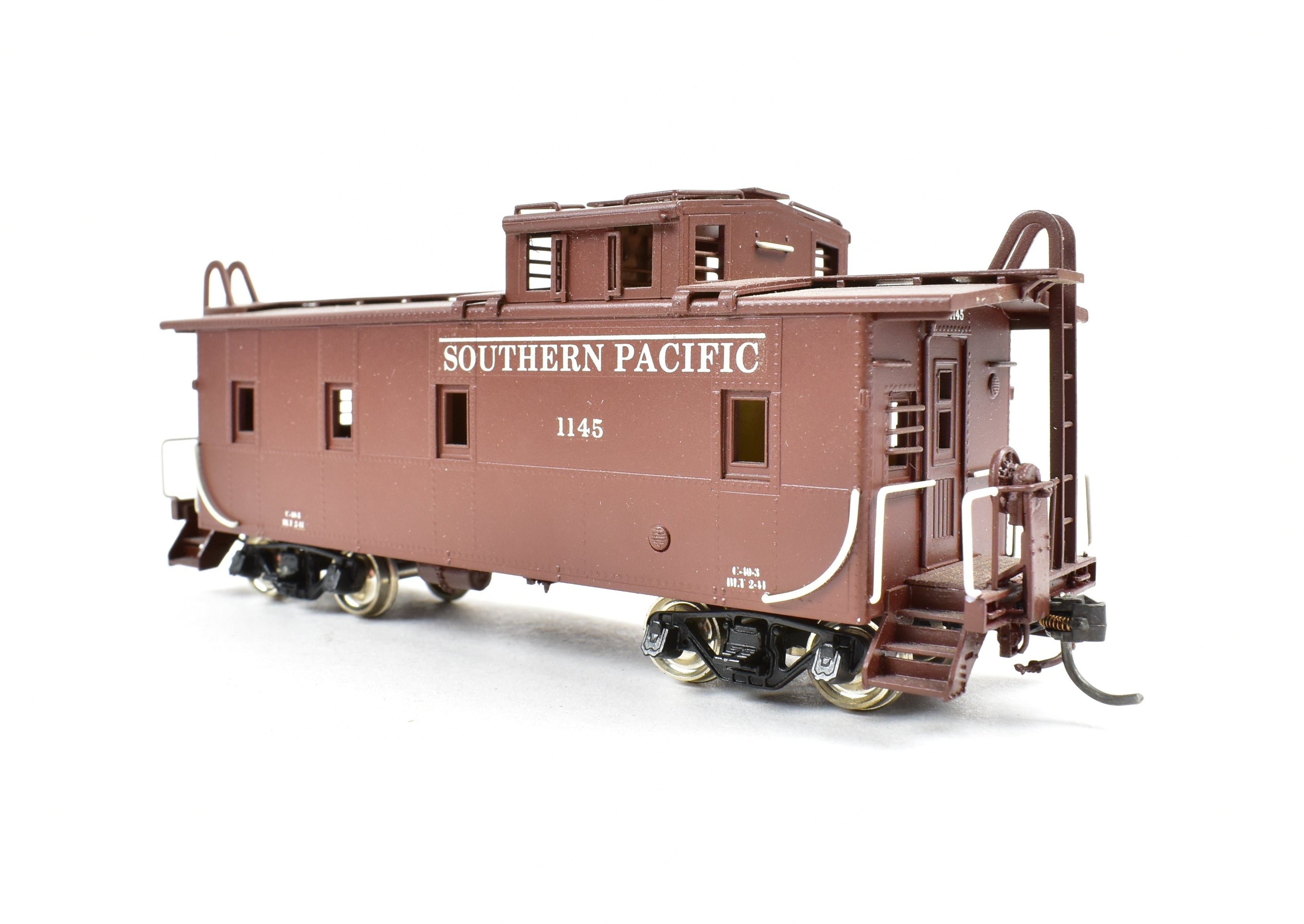 HO Scale Brass Pacific Fast Mail (PFM) SKI SP Southern Pacific Steam Era C - 40 - 3 Steel Caboose, Factory Painted with Road Number 1145