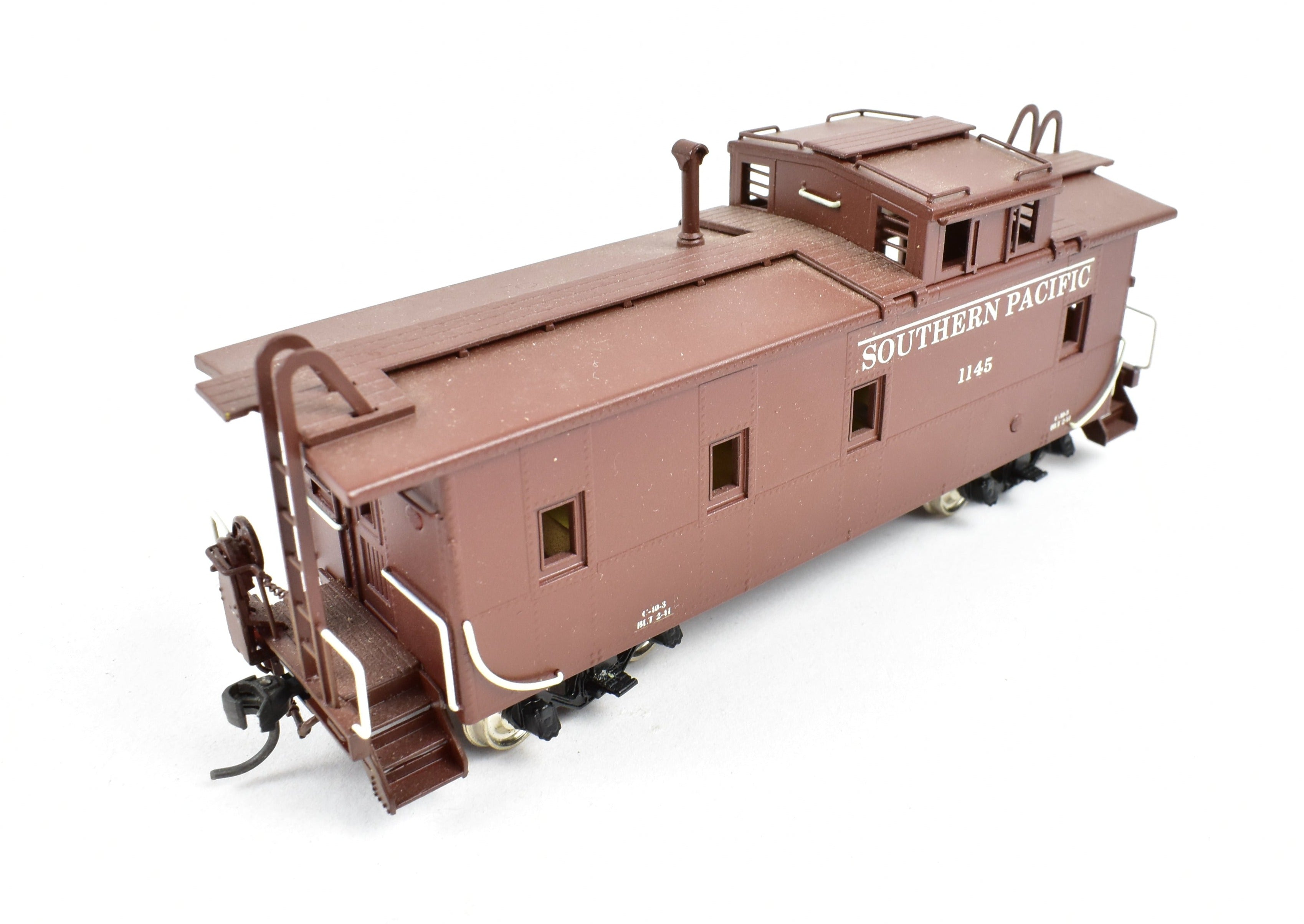 HO Scale Brass Pacific Fast Mail (PFM) SKI SP Southern Pacific Steam Era C - 40 - 3 Steel Caboose, Factory Painted with Road Number 1145