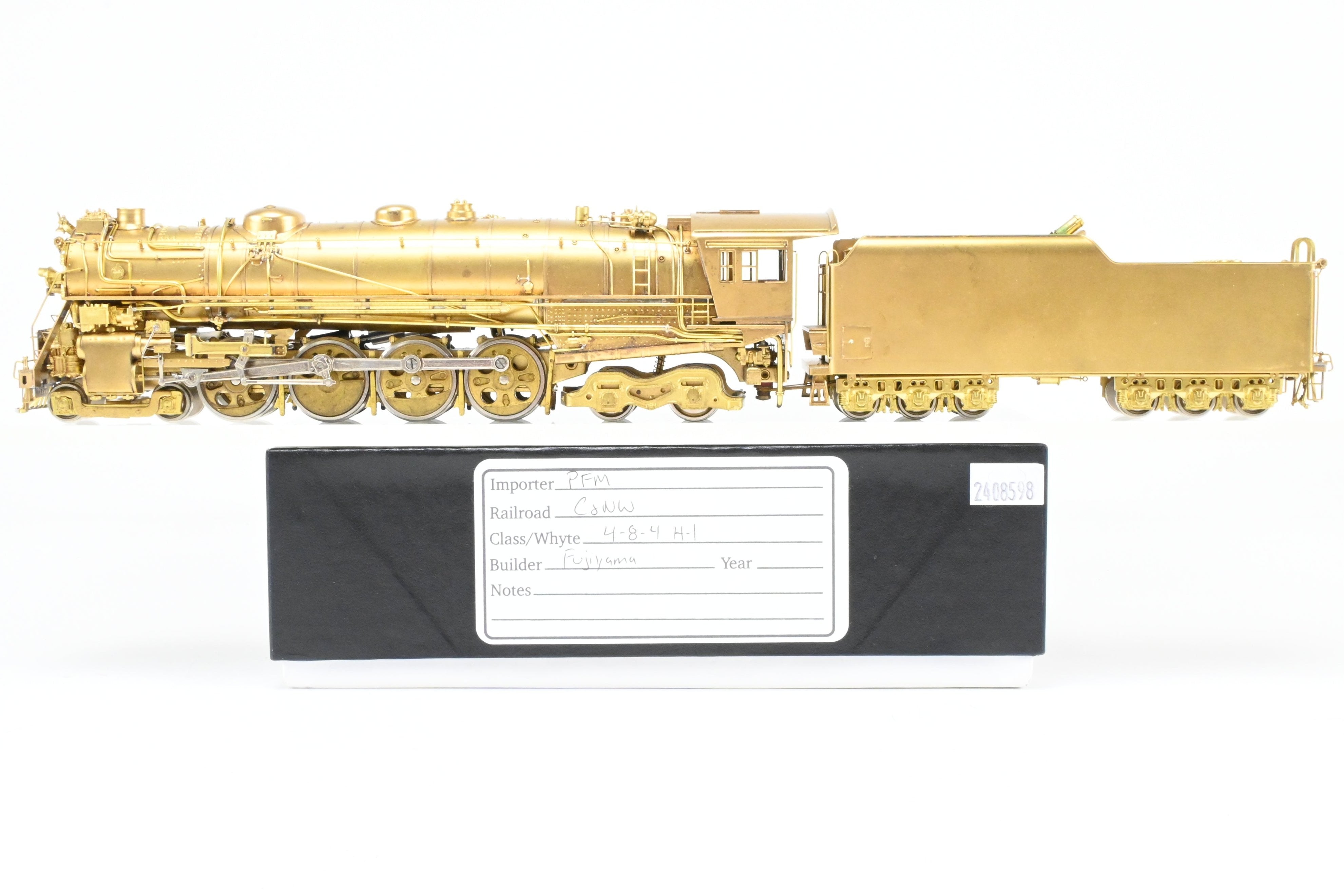 HO Scale Brass PFM Model Train - Fujiyama - Chicago & North Western Class H - 1 4 - 8 - 4 Steam Locomotive with ReBoxx Replacement Box