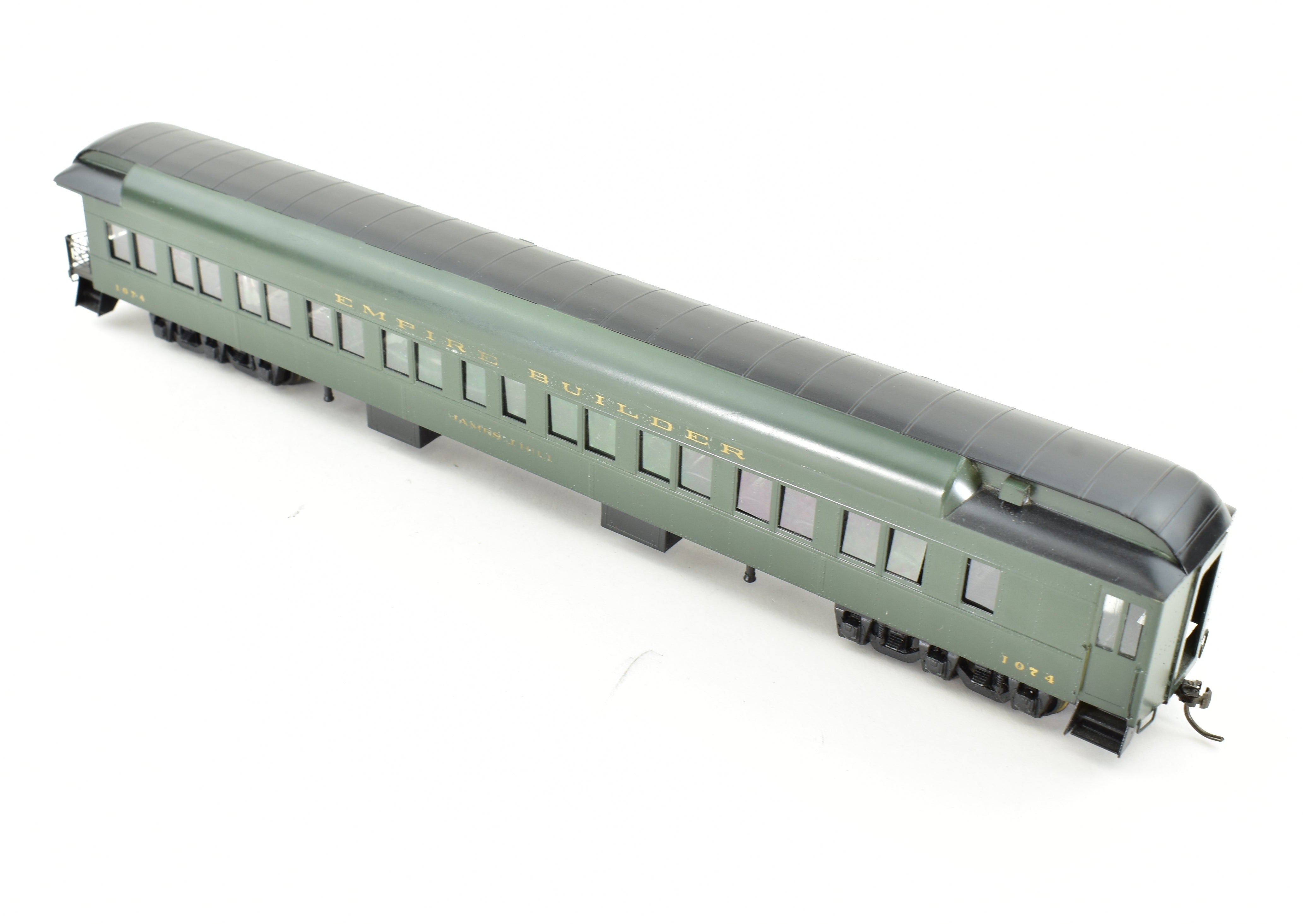 HO Brass Lambert Great Northern Heavyweight Observation Car CP with Central Valley Metal Wheel Trucks