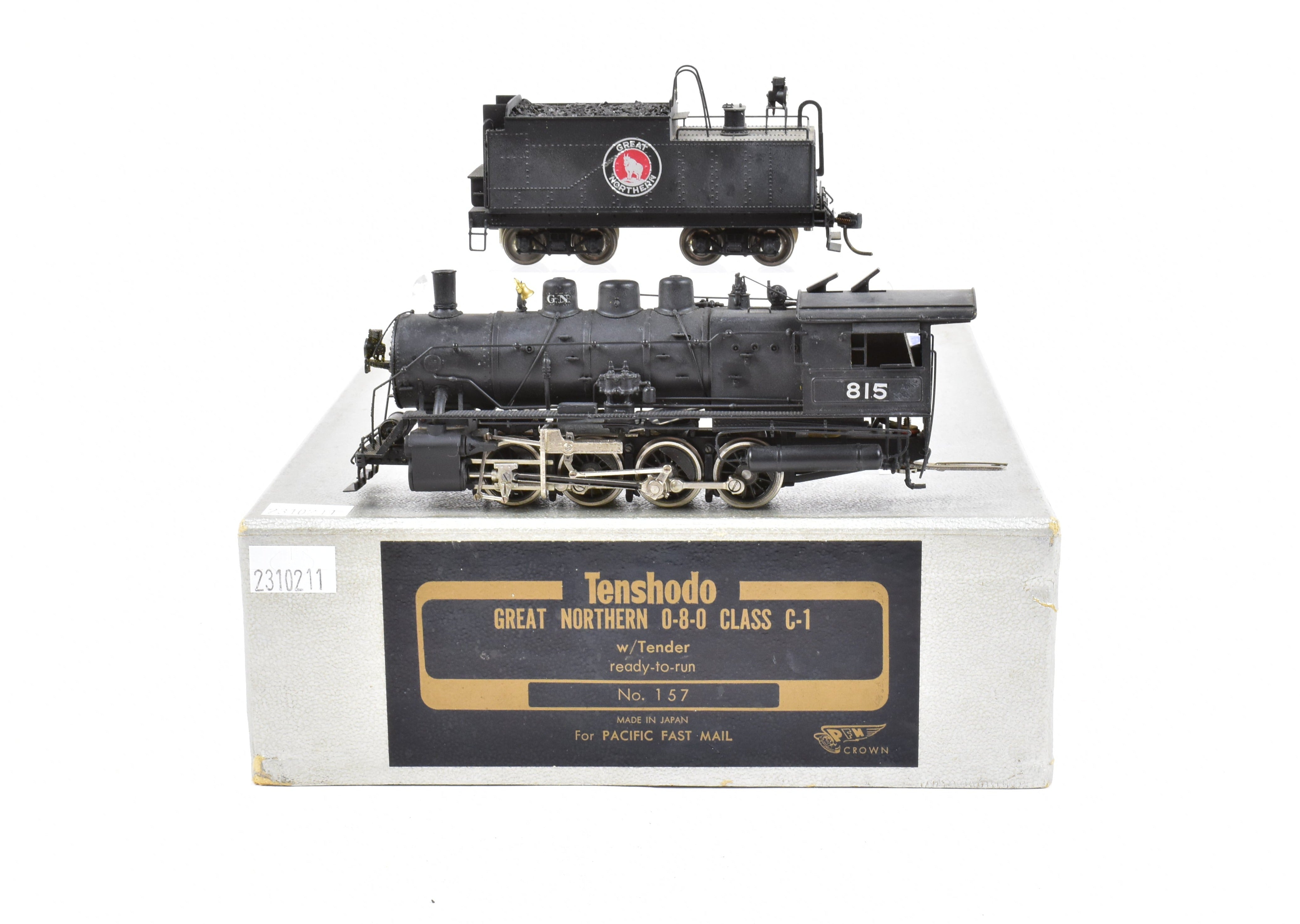 HO Scale Brass PFM - Tenshodo Great Northern C - 1 0 - 8 - 0 Factory - Painted Switcher with ReBoxx Foam