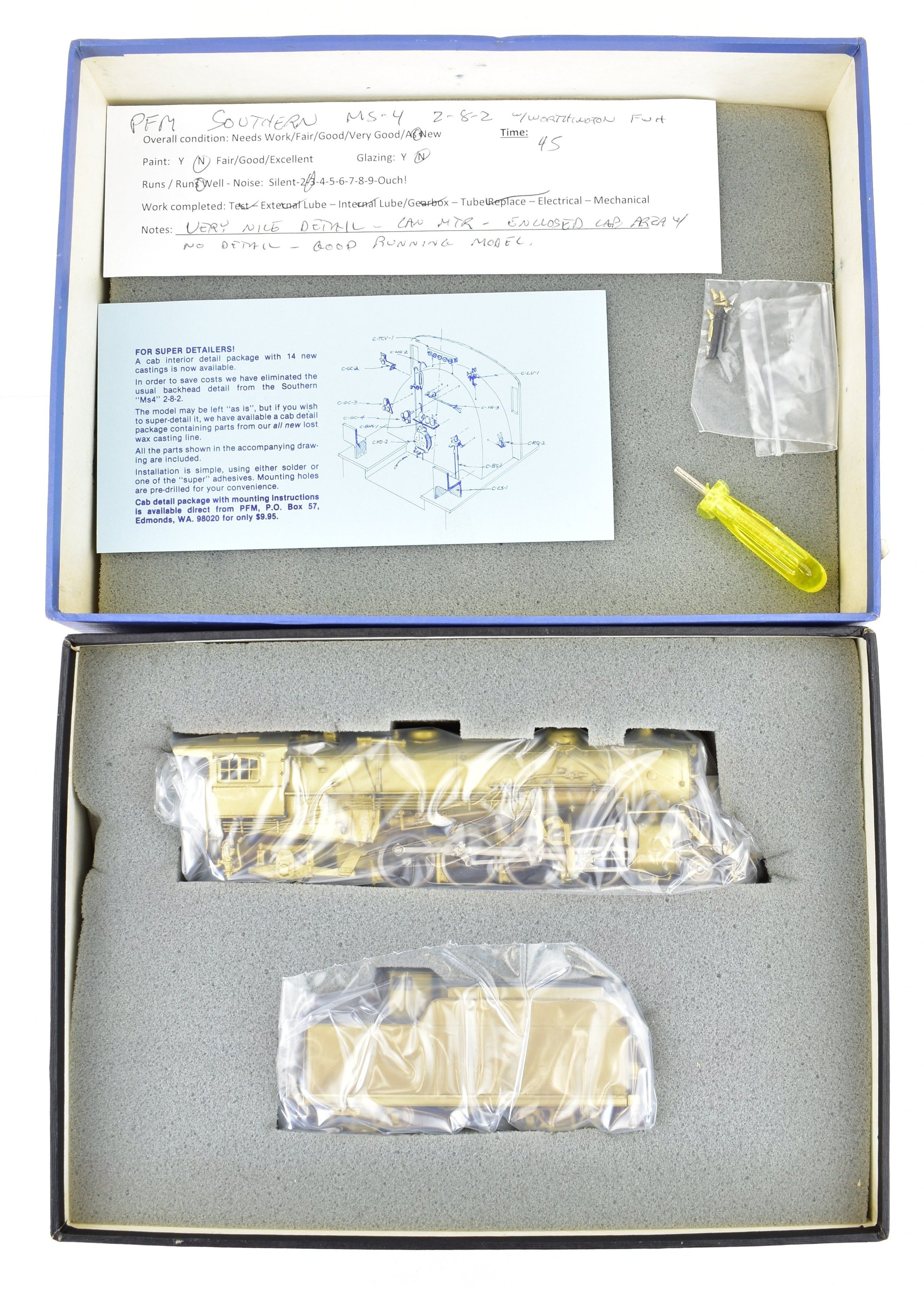 1978 HO Pacific Fast Mail Southern Railroad Ms-4 2-8-2 Brass PFM Model