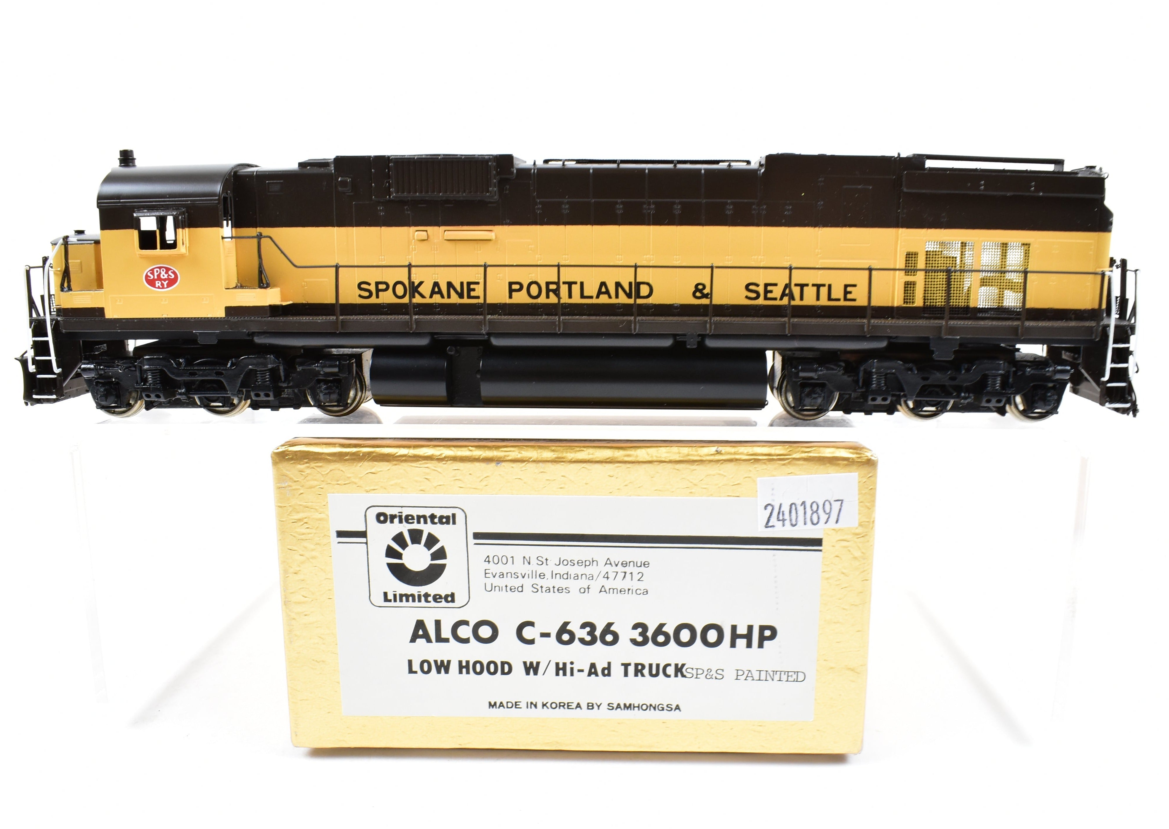 HO Brass Oriental Limited SP&S Alco C - 636 Un - numbered Freight Locomotive