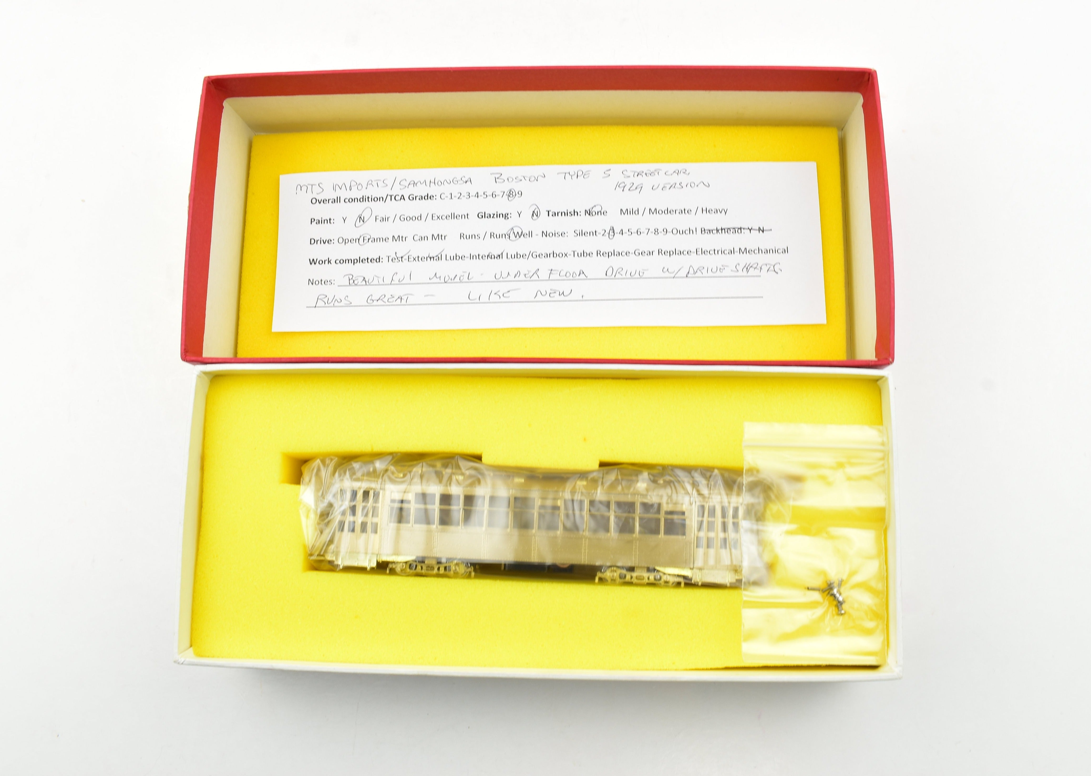 HO Scale Brass MTS Traction BER - 1929 Modified Boston Elevated Railway Type 5 Streetcar