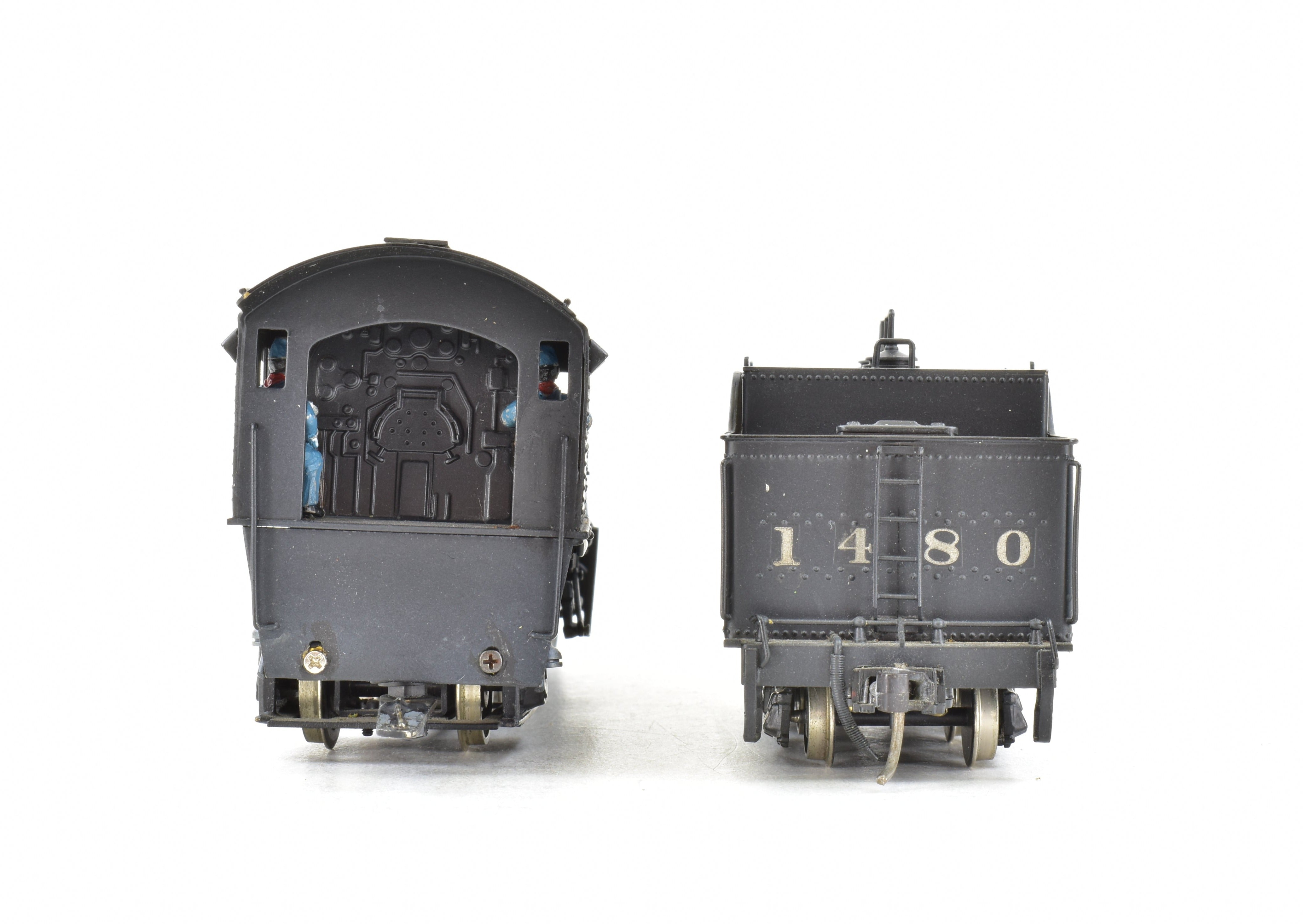 HO Scale Brass Model Train - NJ Custom Brass ATSF Santa Fe Class 1400 4-4-2 Locomotive CP No. 1480, Sold As-Is Condition