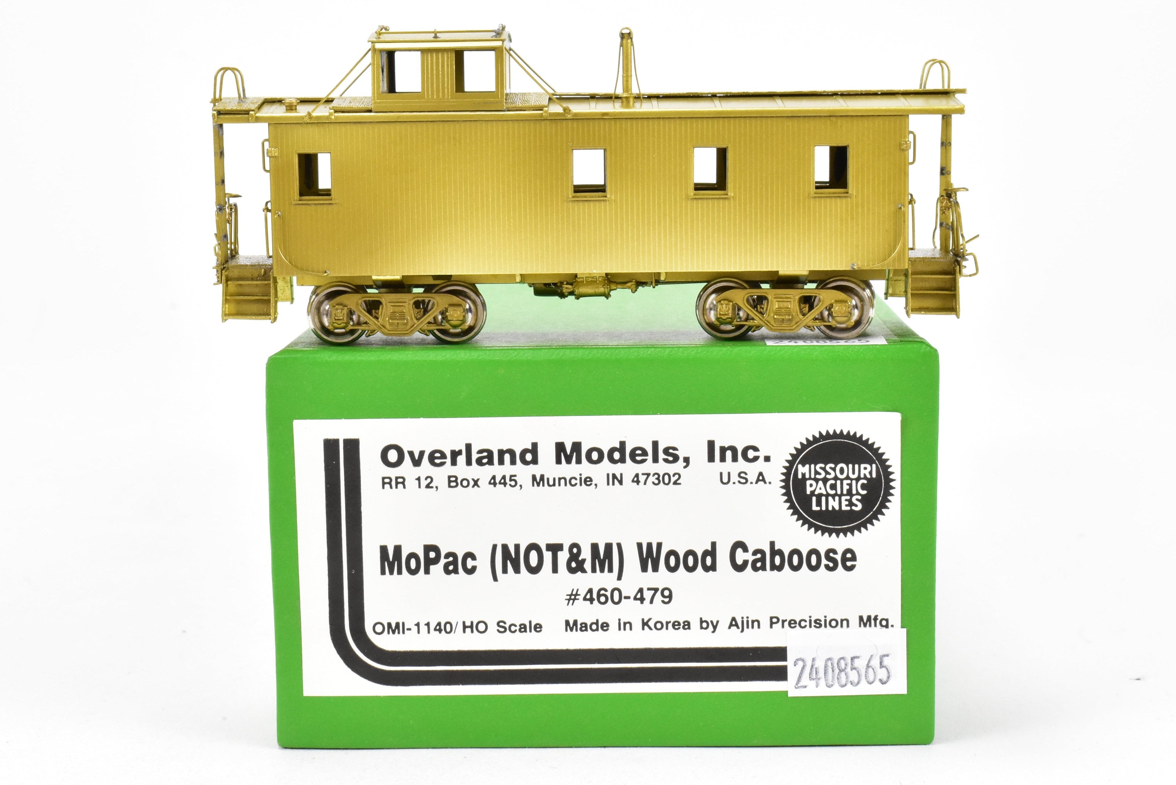 HO Scale Brass OMI - Overland Models, Inc. Missouri Pacific (NOT&M) Wood Caboose Model Representing Road Numbers 460 - 479