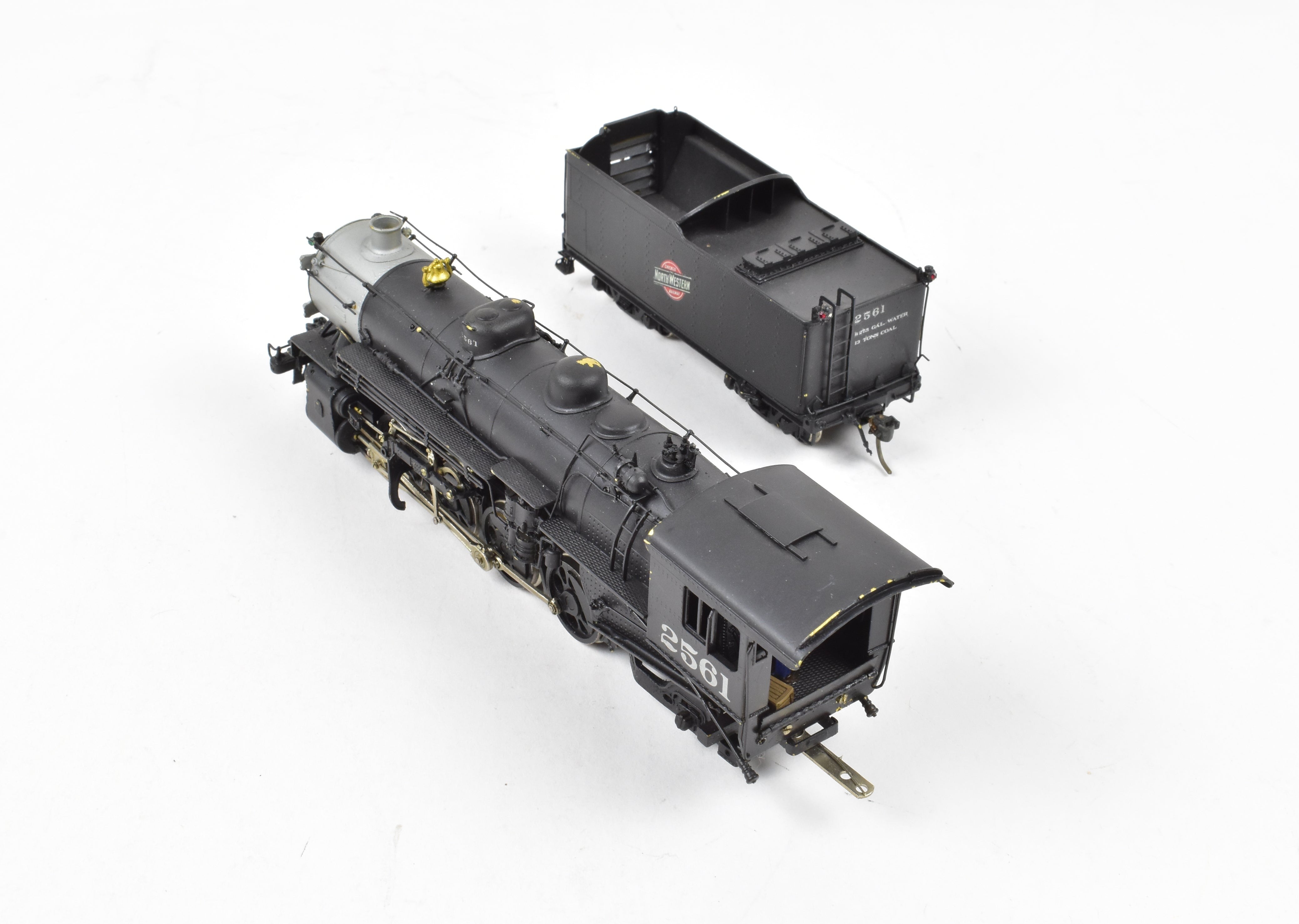 HO Scale Brass Model Train - Overland Models Chicago & North Western J - A 2 - 8 - 2 Mikado Locomotive in AS - IS Condition
